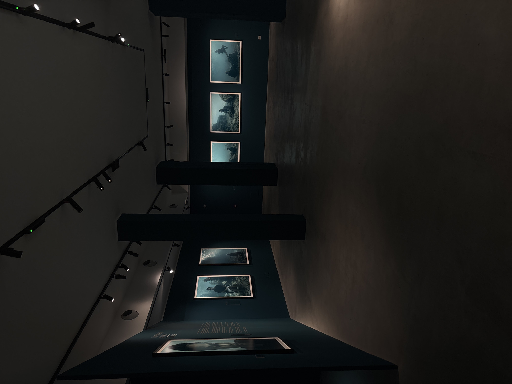 Art gallery interior documented in Turin with security features