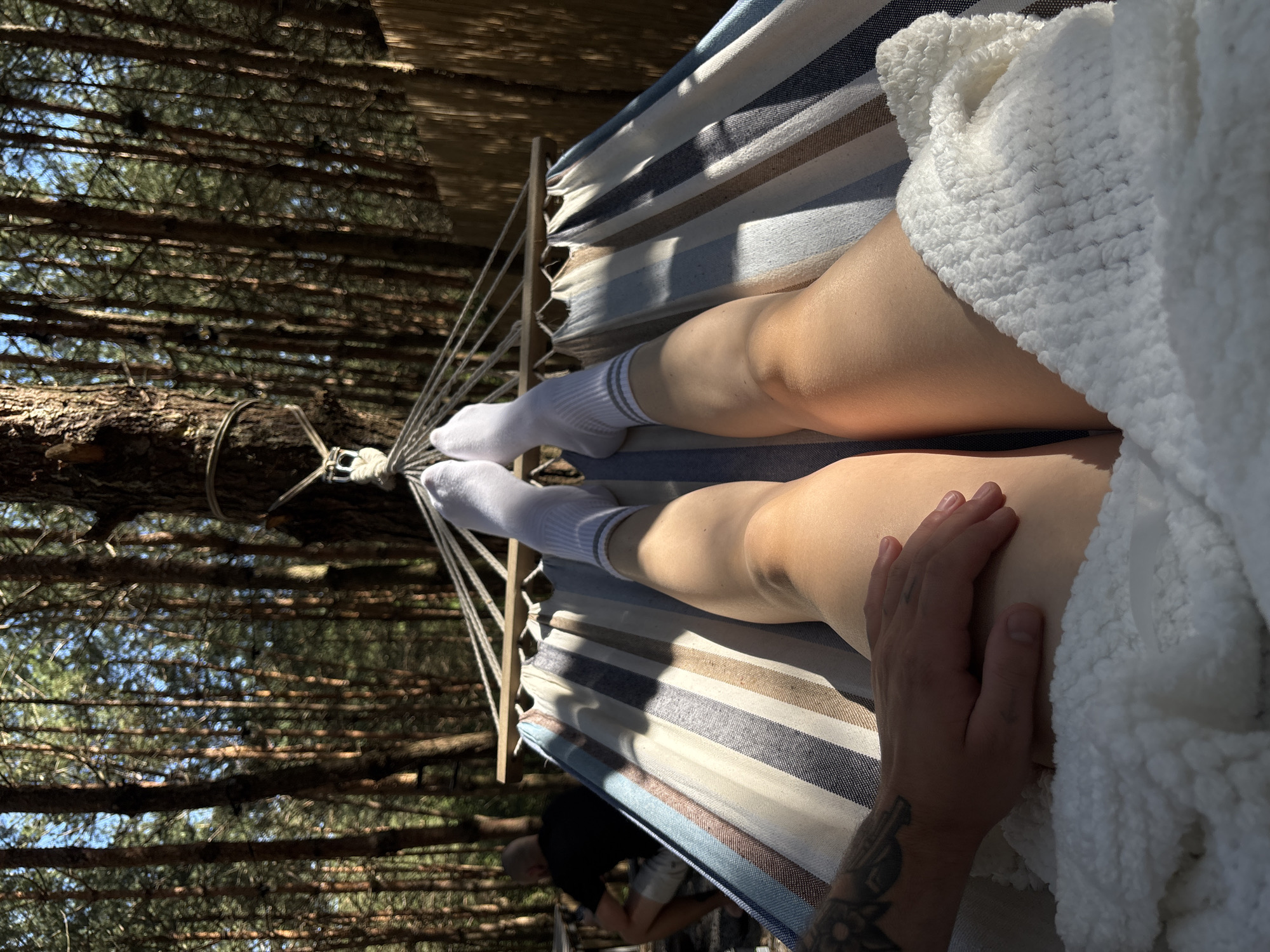 Summer forest hangout in rural western Ukraine, midsummer morning