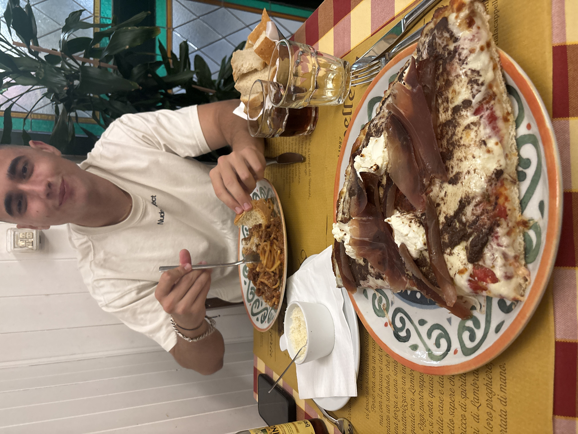 Spaghetti dinner at a Milan restaurant, June 2026