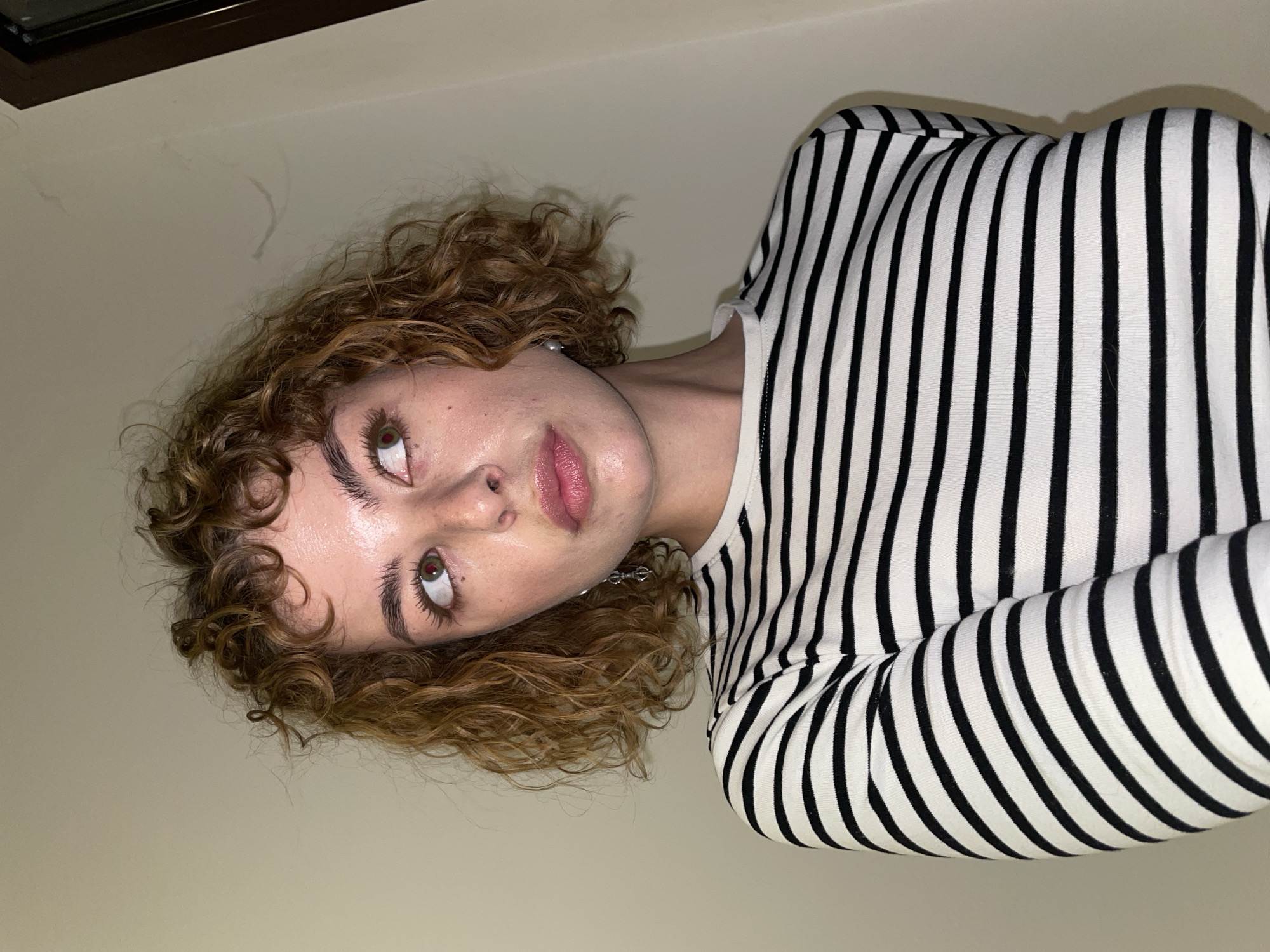 Person in striped shirt photographed in multiple poses, Boreti