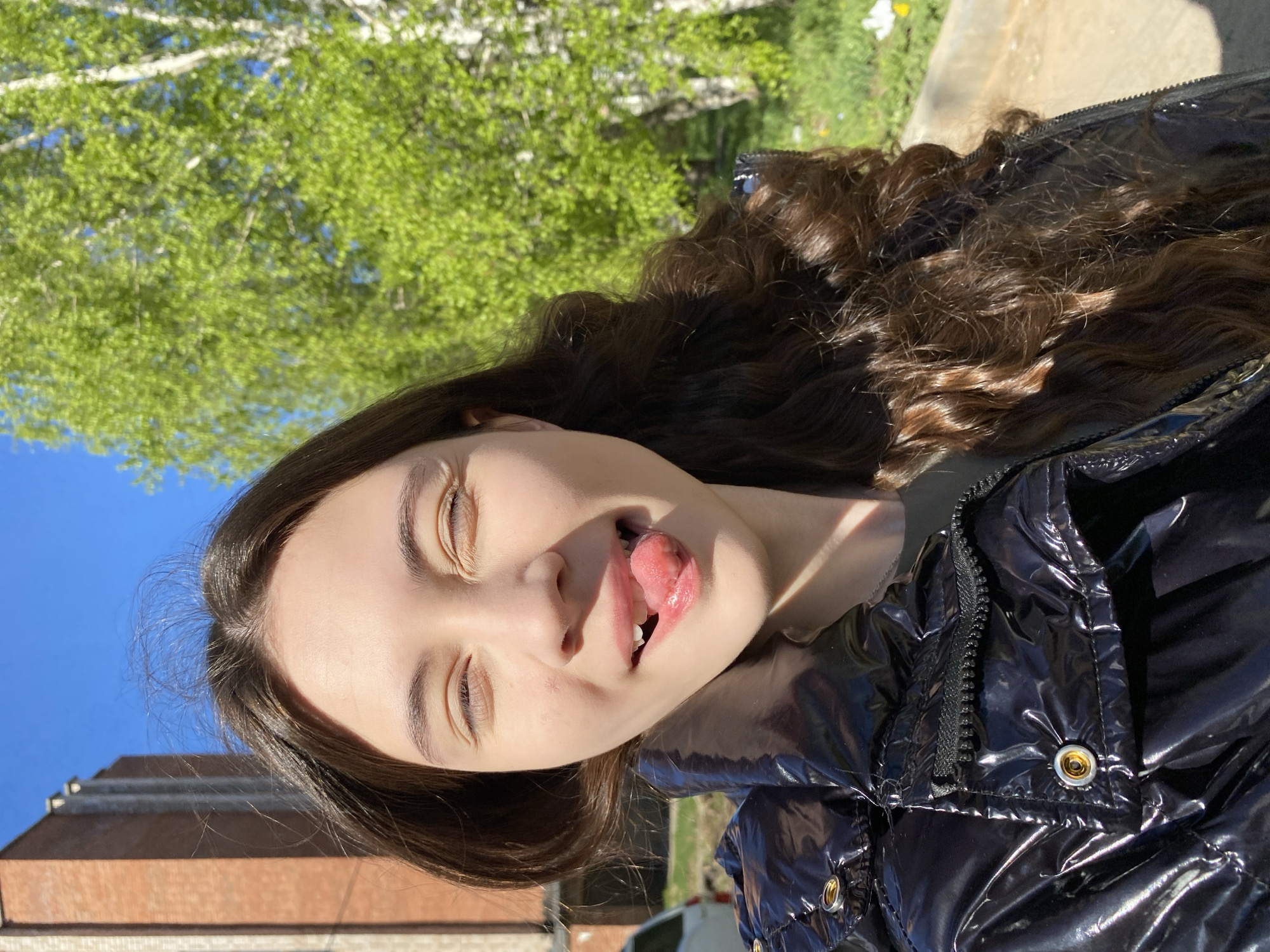 Woman takes early morning selfies around Votkinsk, Russia
