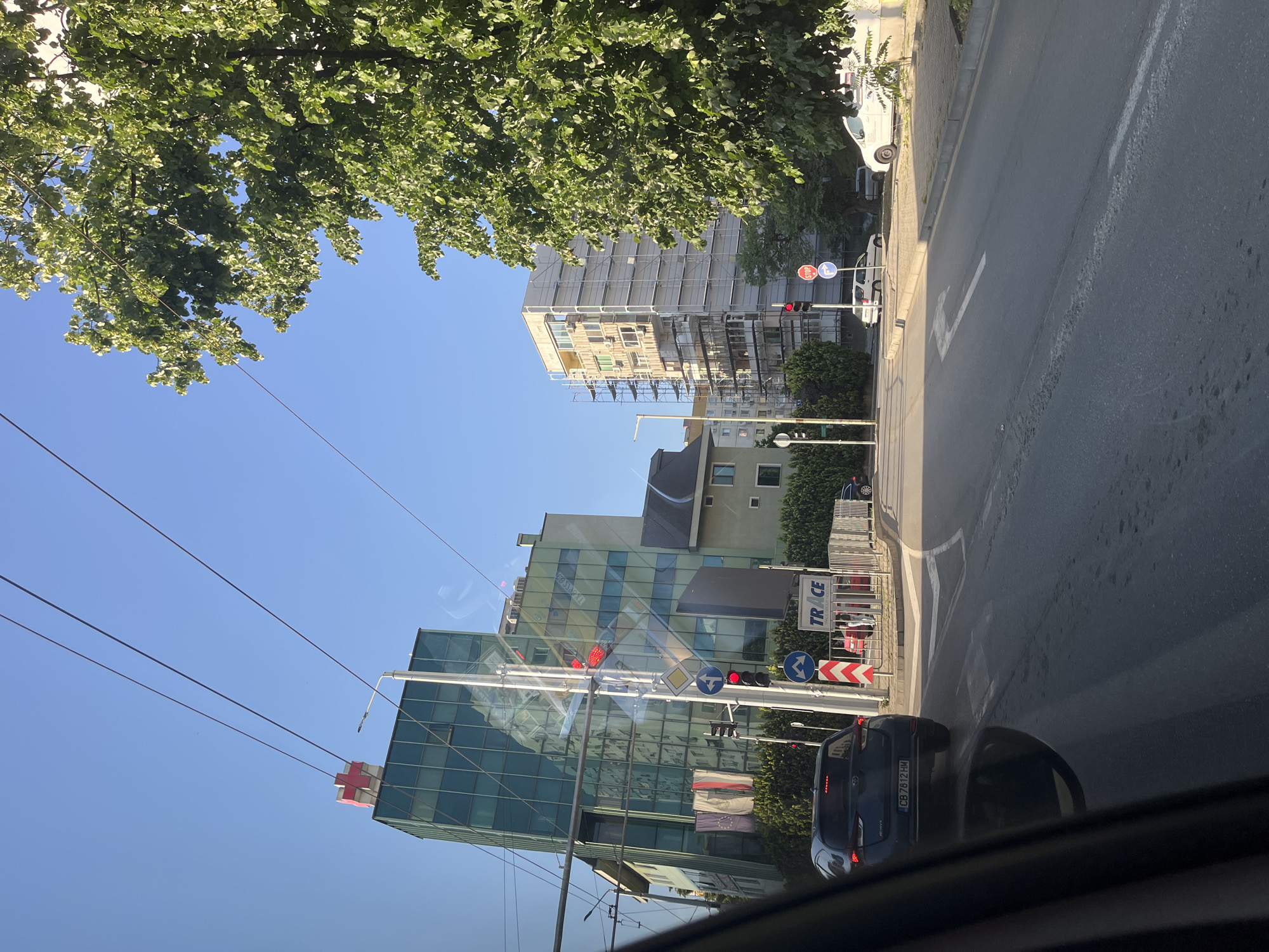 Vehicle journey documents afternoon street scenes in Stara Zagora