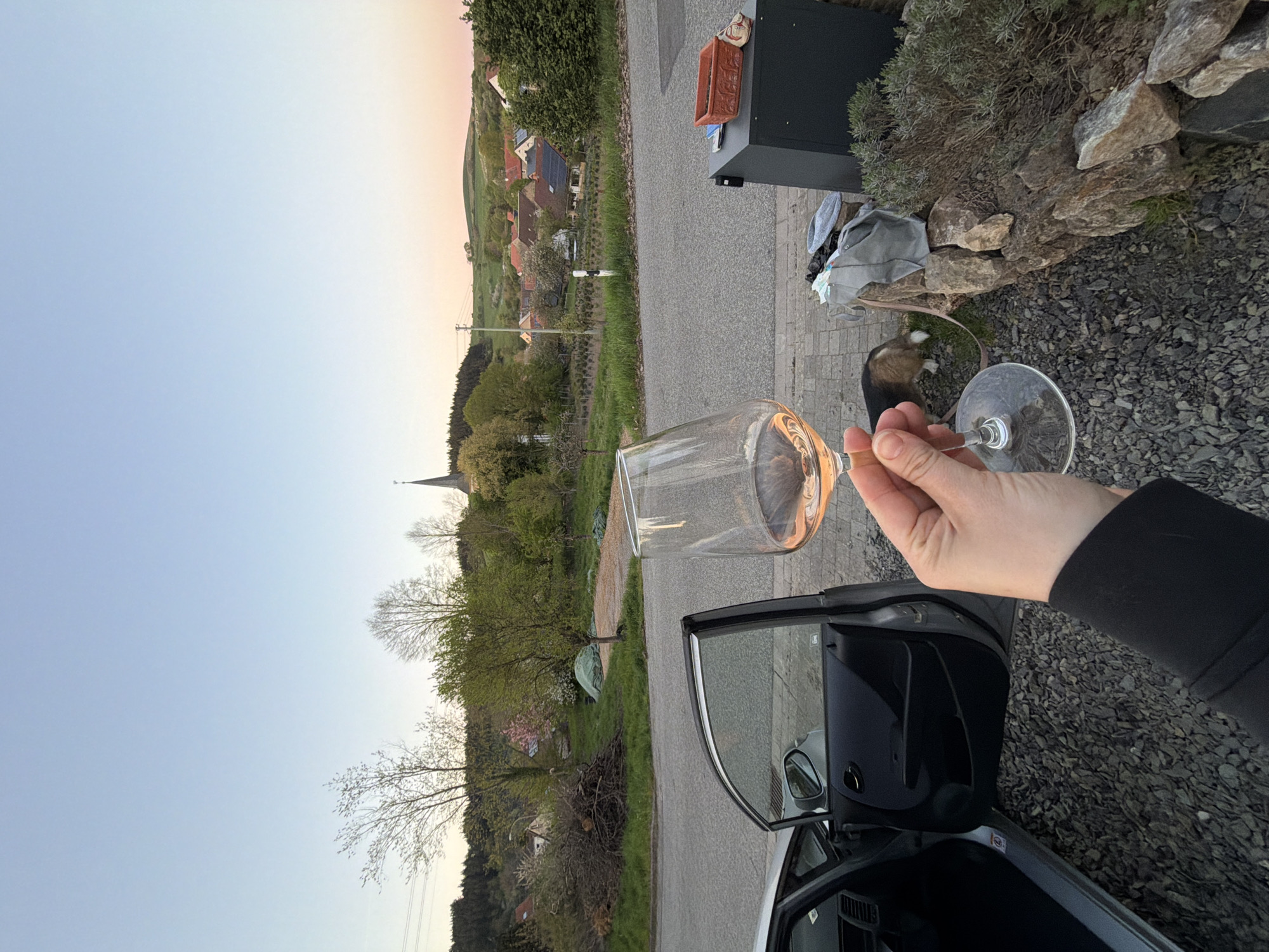 Golden hour sunset documented in rural Gangloff, Germany