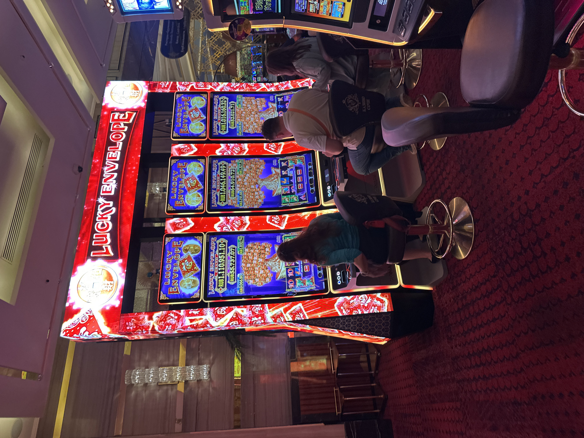 Casino patron documents gaming floor scenes in Estosadok, Russia
