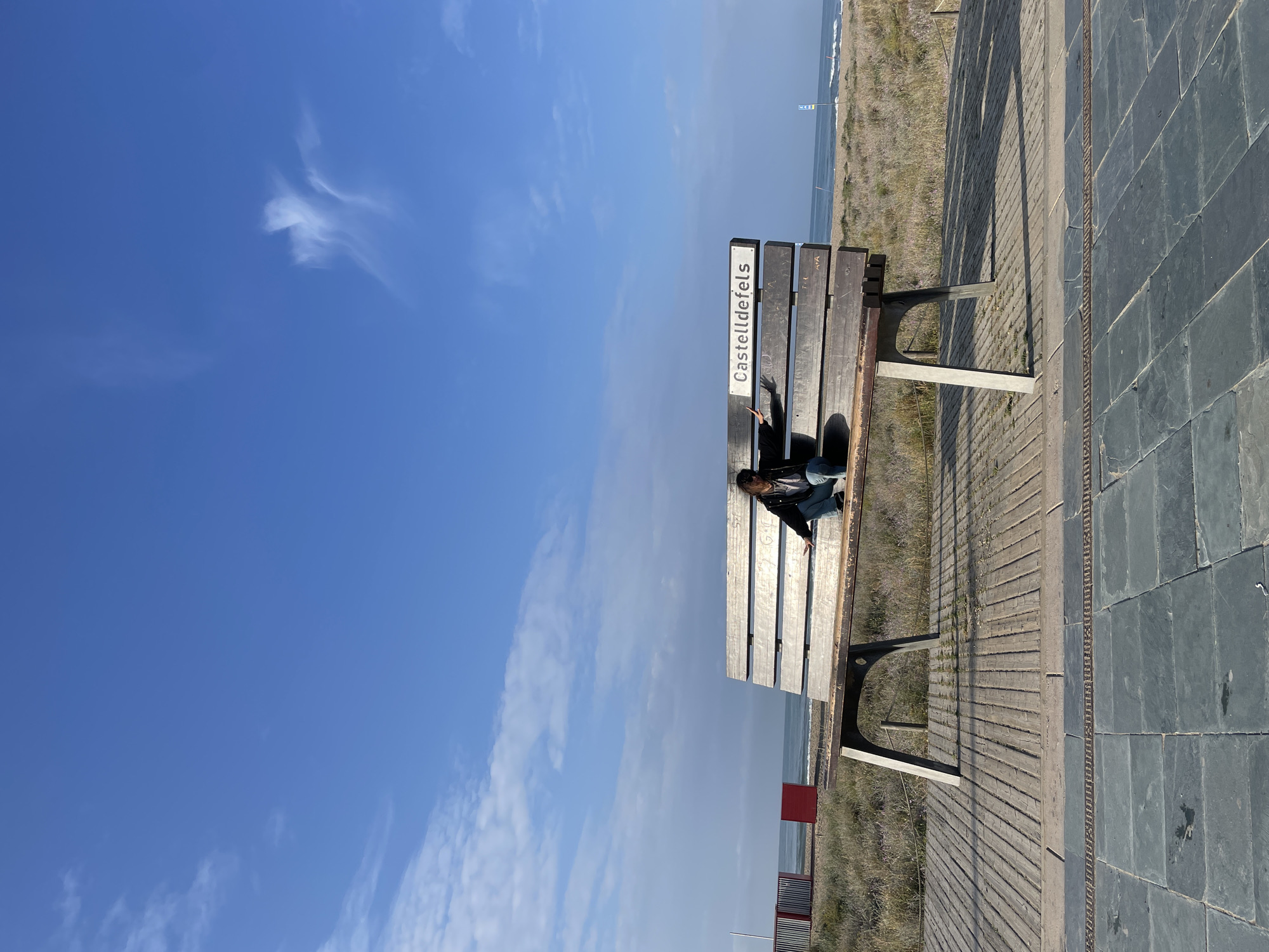 Morning beach life documented in Castelldefels, Spain