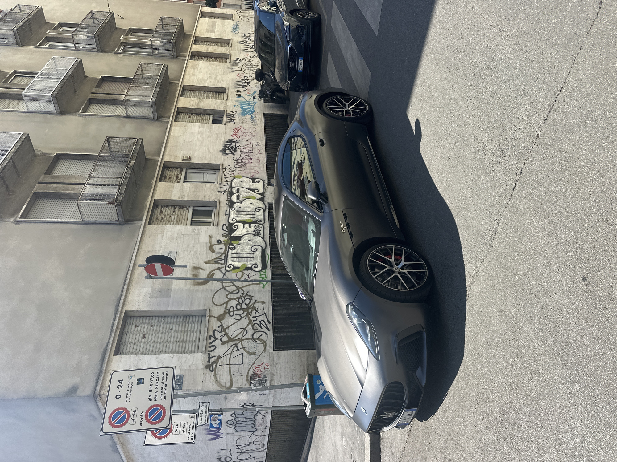 Gray Maserati spotted parked on Milan street