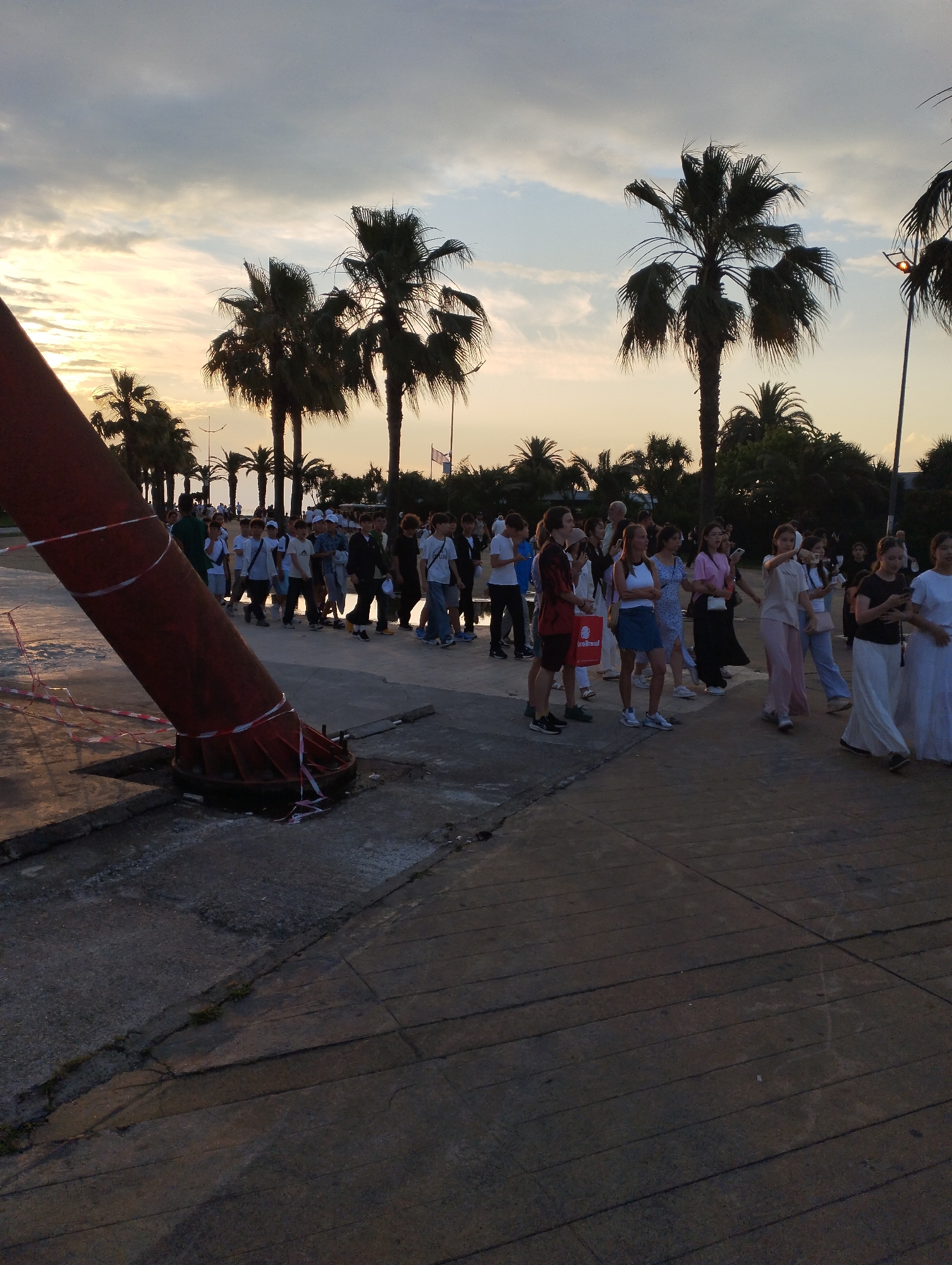 Sunset stroll along Batumi's Black Sea boulevard