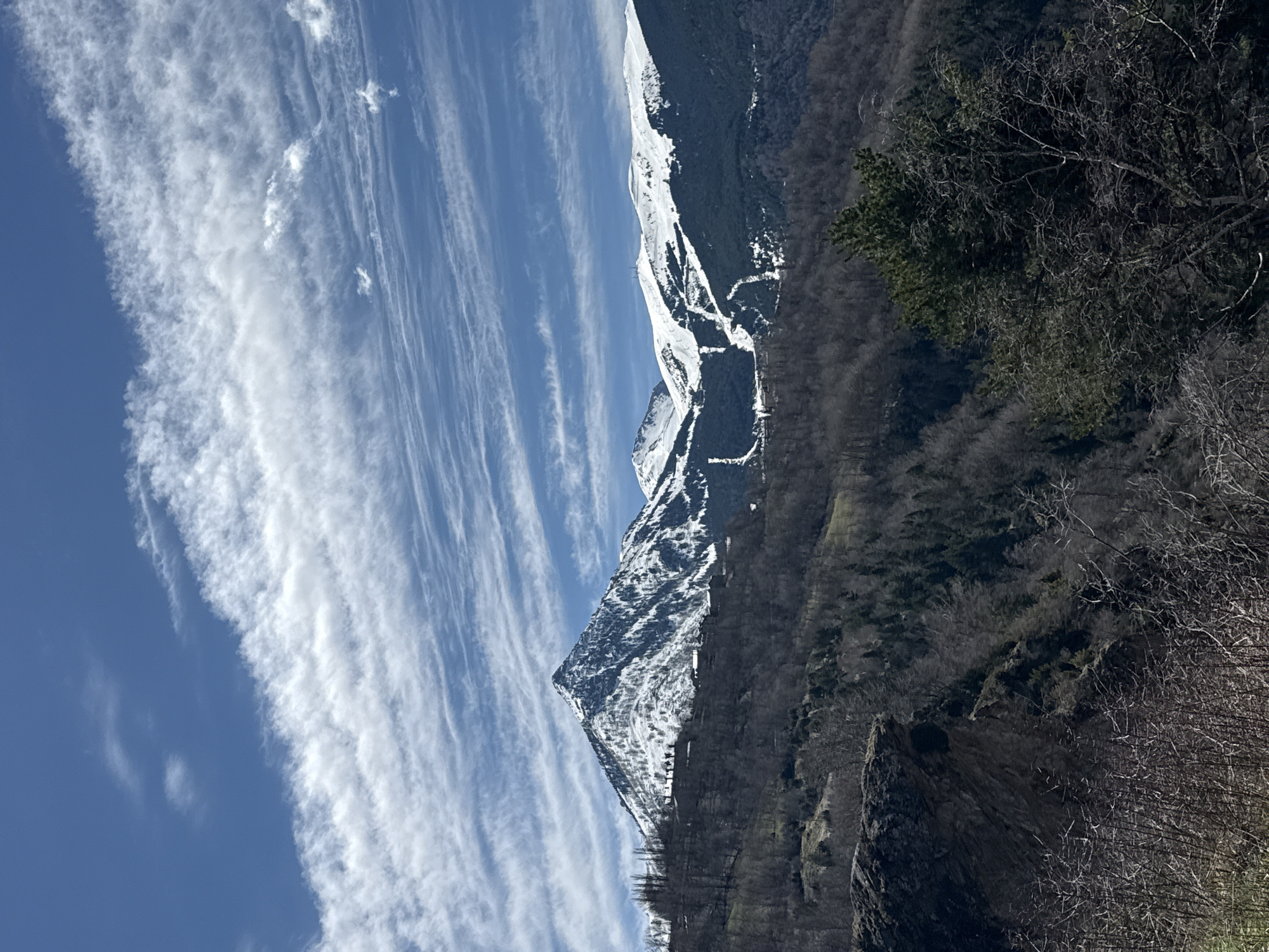 Aerial view captures Benasque nestled in Pyrenees valley
