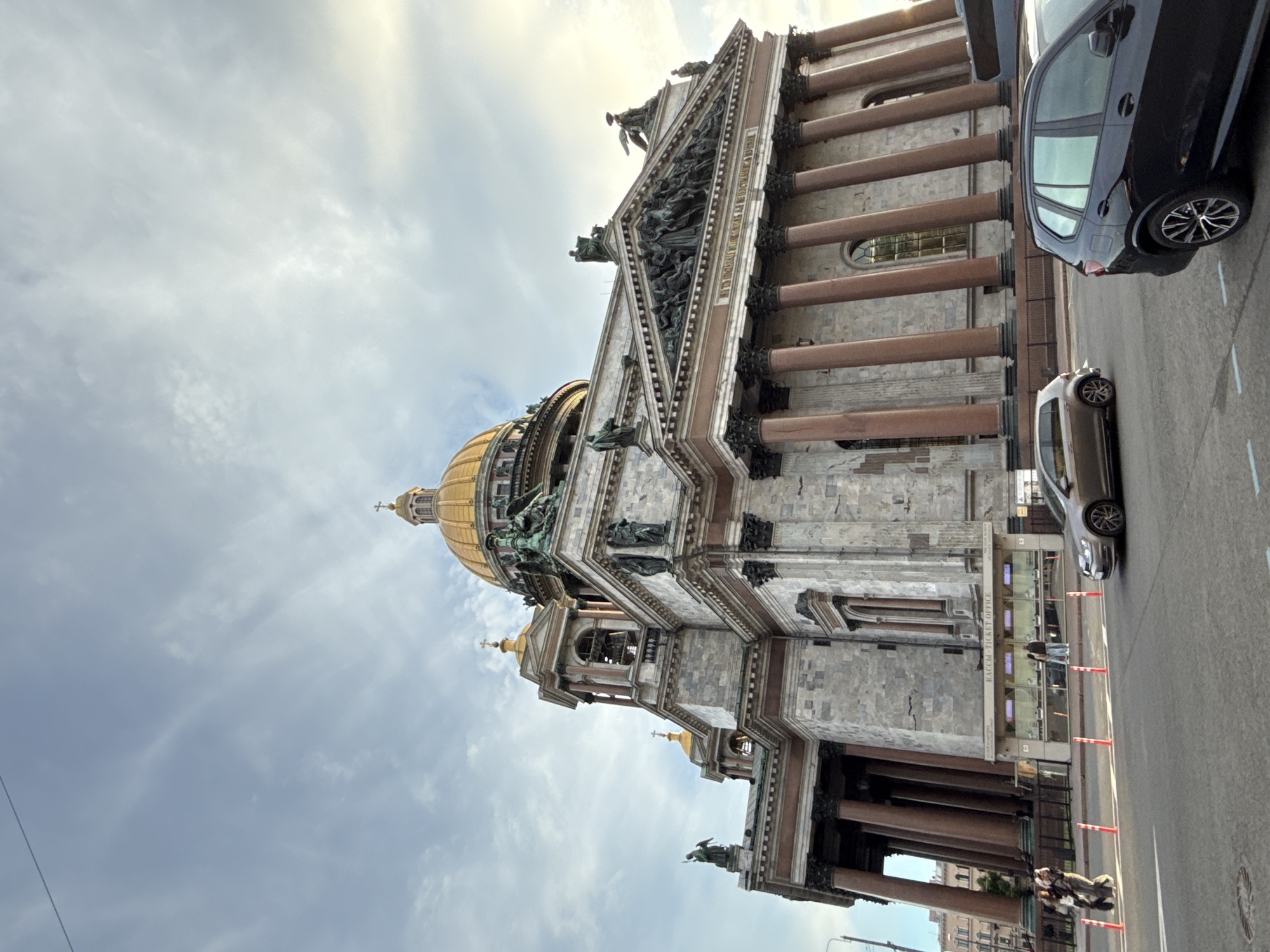 Saint Isaac's Cathedral square explored up close, June evening
