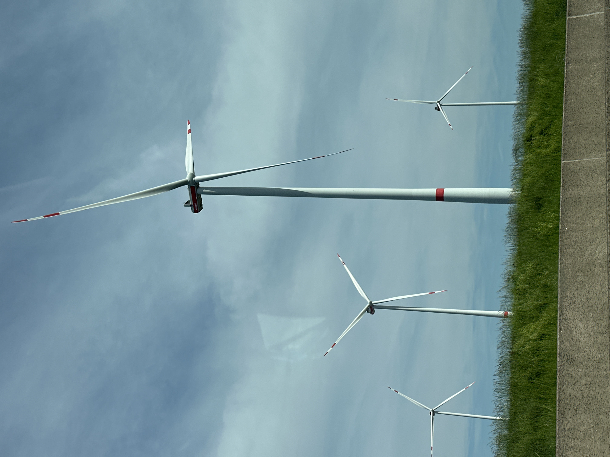 Wind turbines and truck traffic observed in Bockenem, Germany