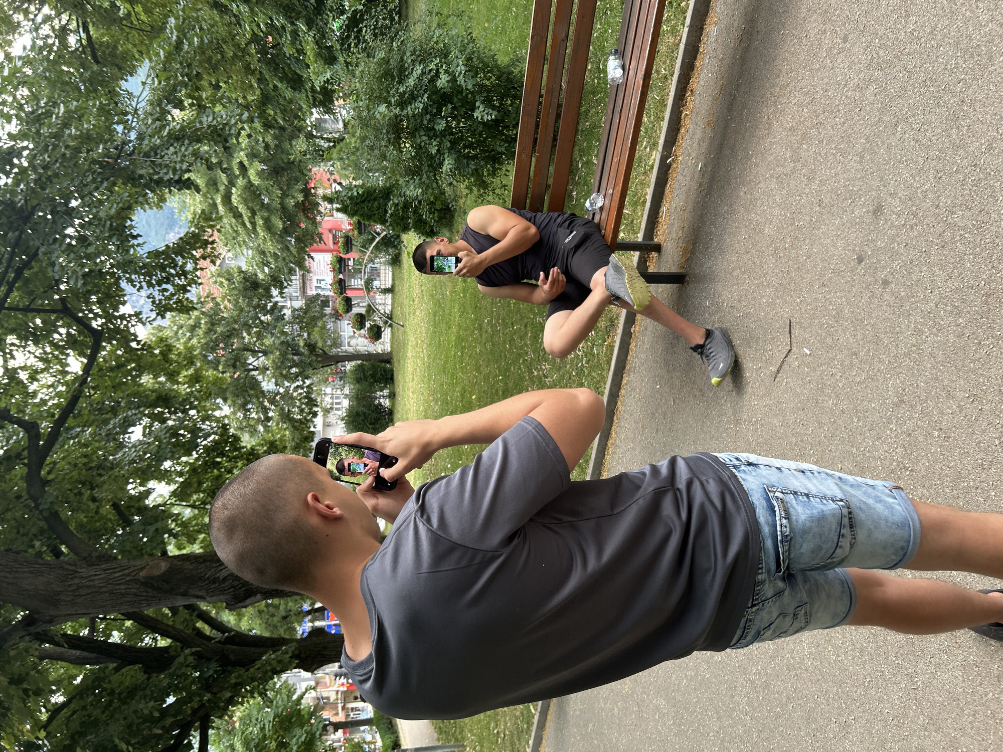 Afternoon hangout in a Vratsa park, phones everywhere