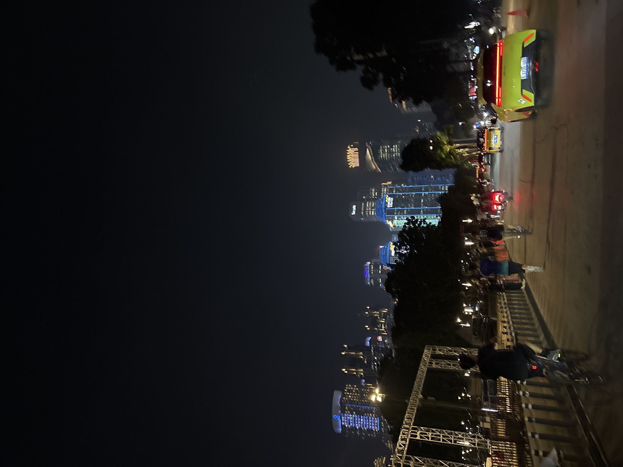 Heavy traffic congestion documented in Central Jakarta nighttime streets