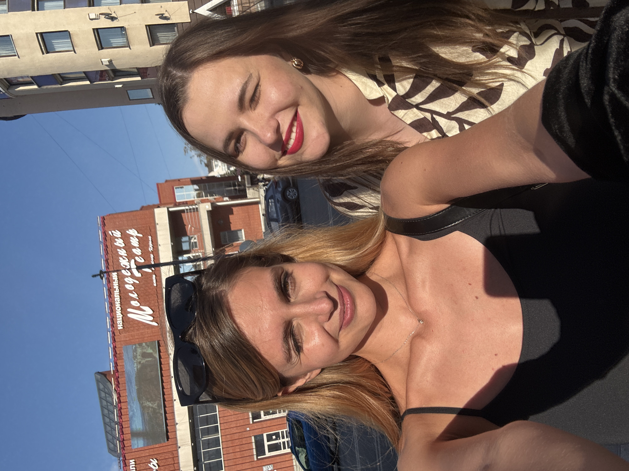 Back-to-back selfies from a sunny day out