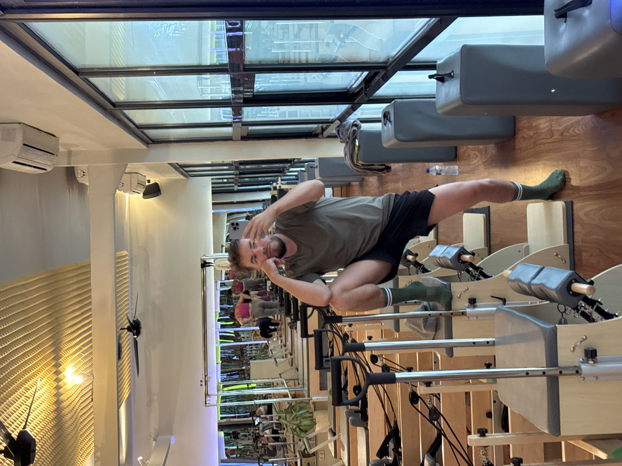 Man documents fitness session and beach art in North Kuta