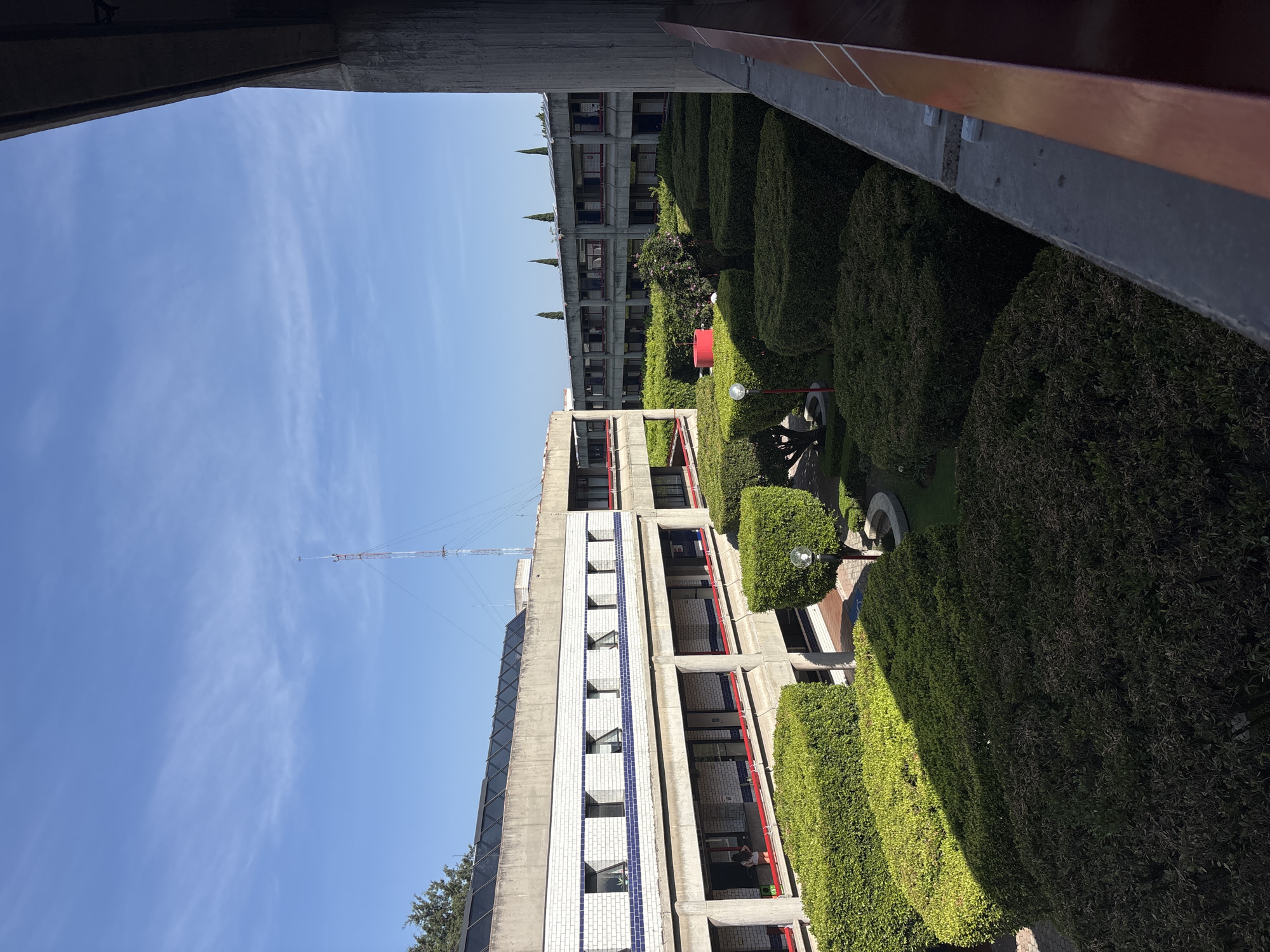 Witnesses document landscaped courtyards and walkways in Puebla area