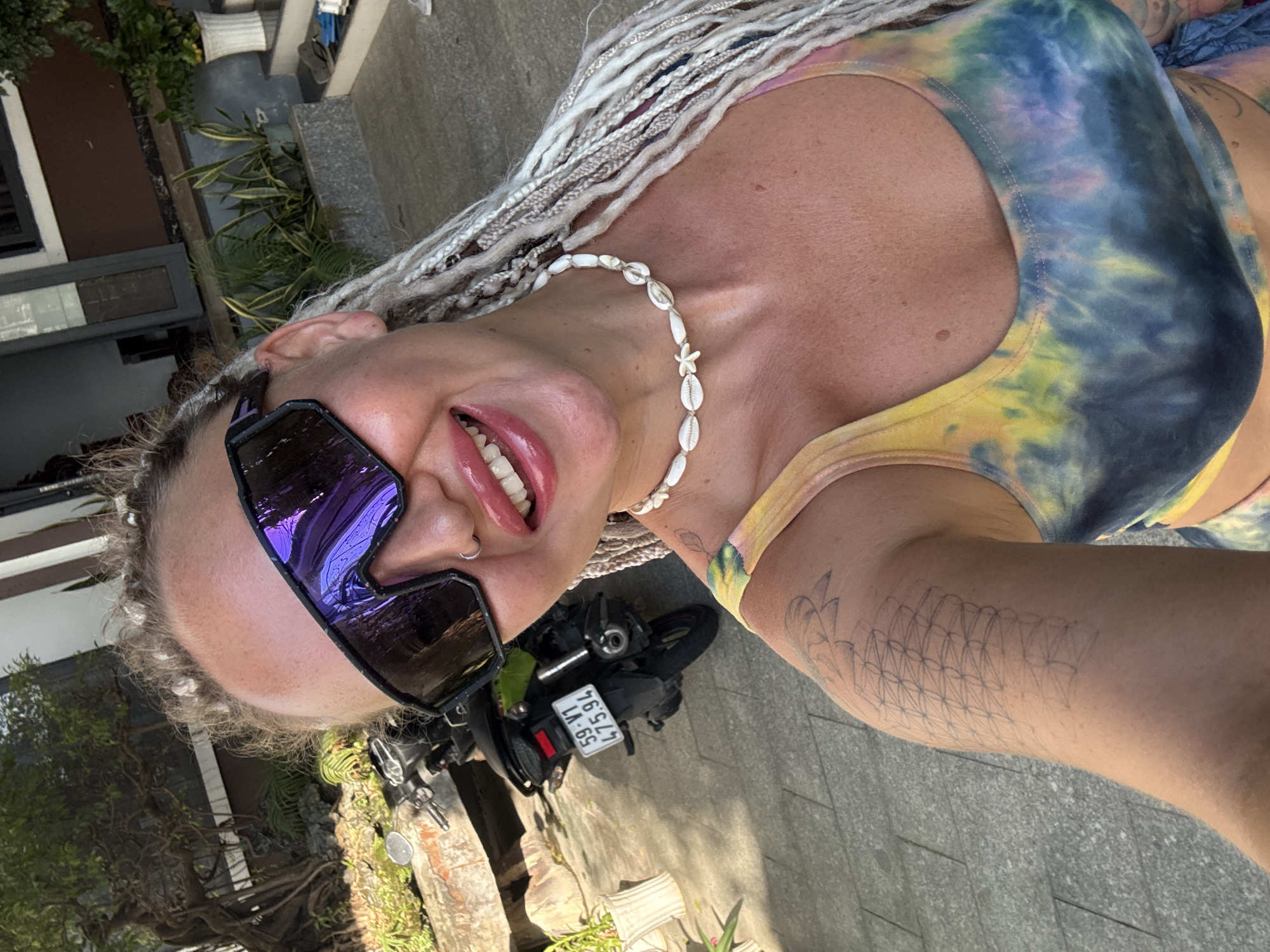 Selfie series in tie-dye on the streets of Nha Trang