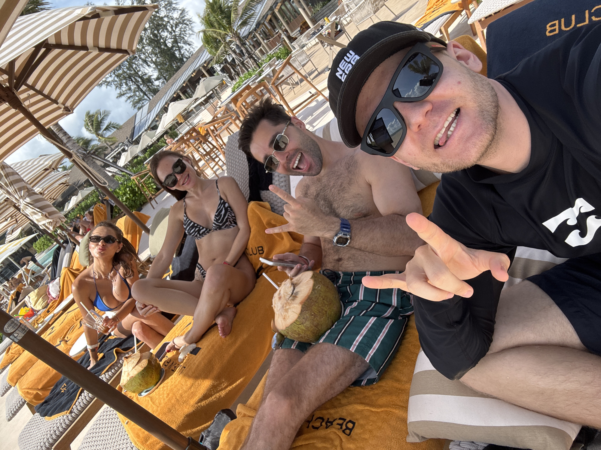 Beach club leisure scene captured in Choeng Thale, Thailand
