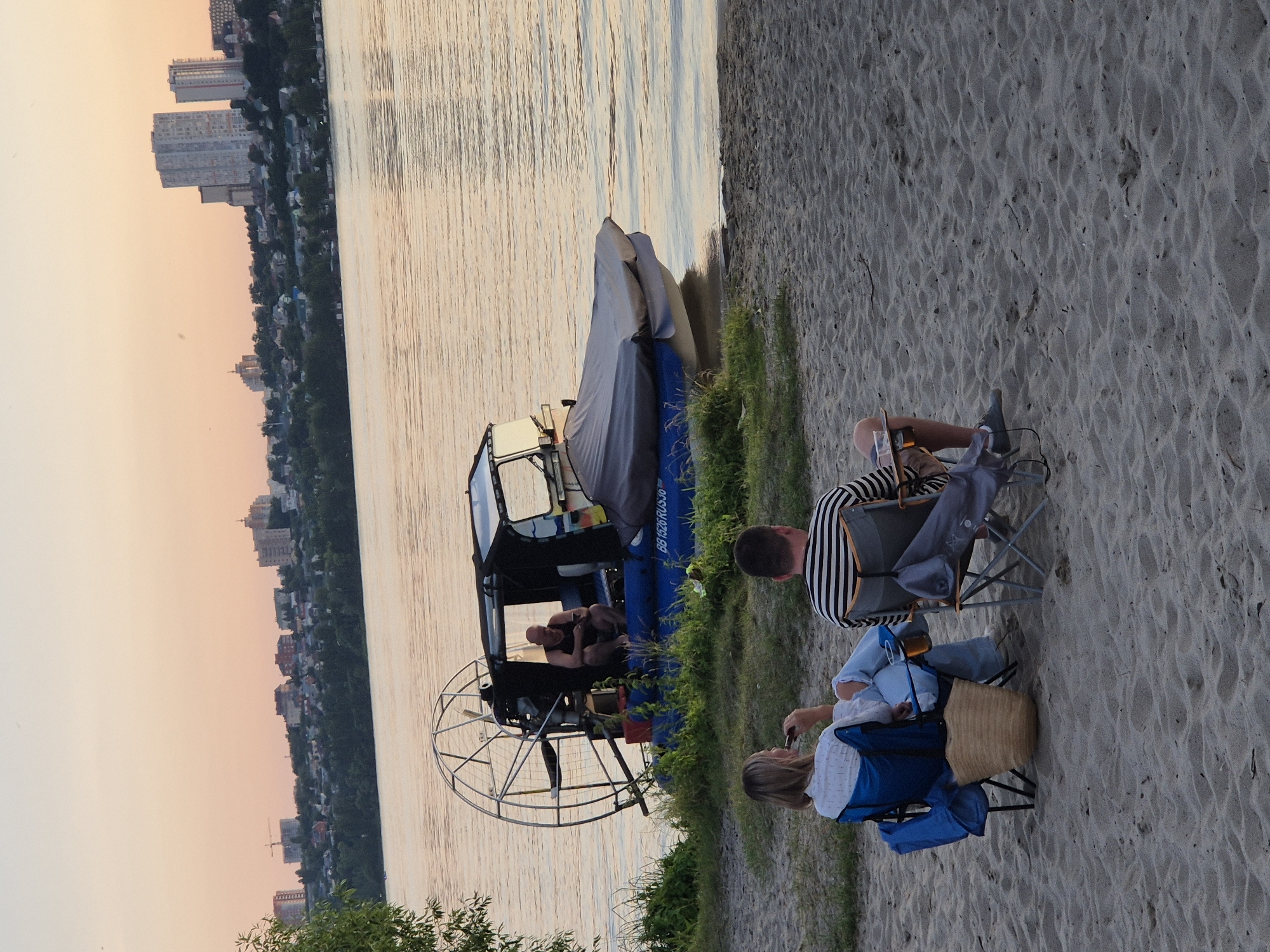 Sunset evening on the Voronezh River waterfront