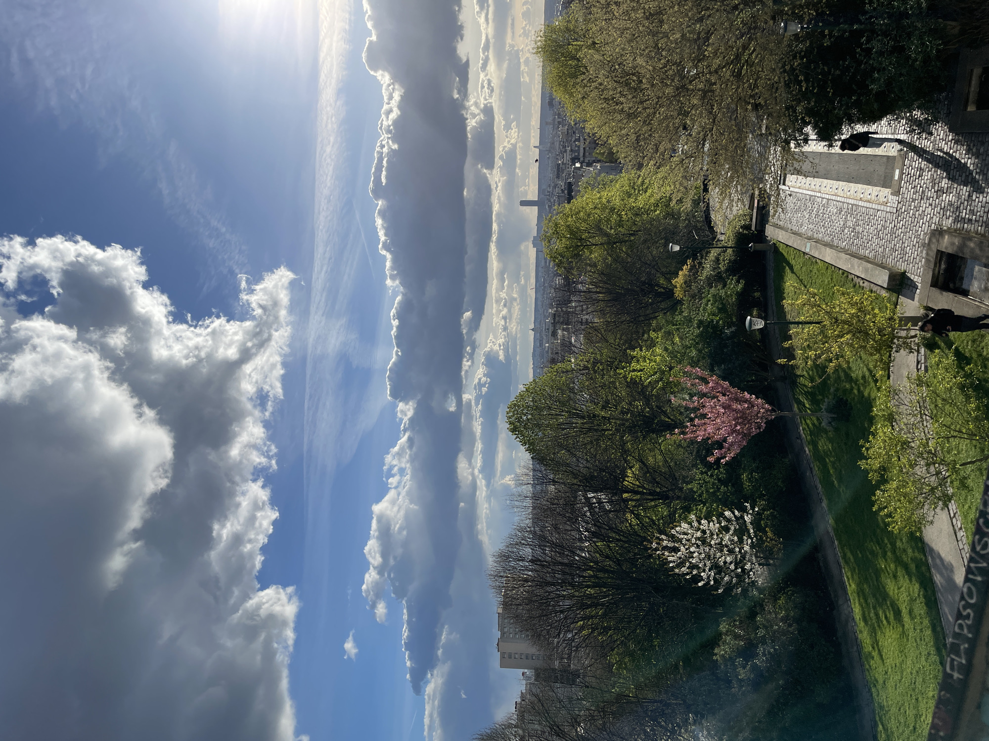 Panoramic Paris view captured from Montmartre district elevation