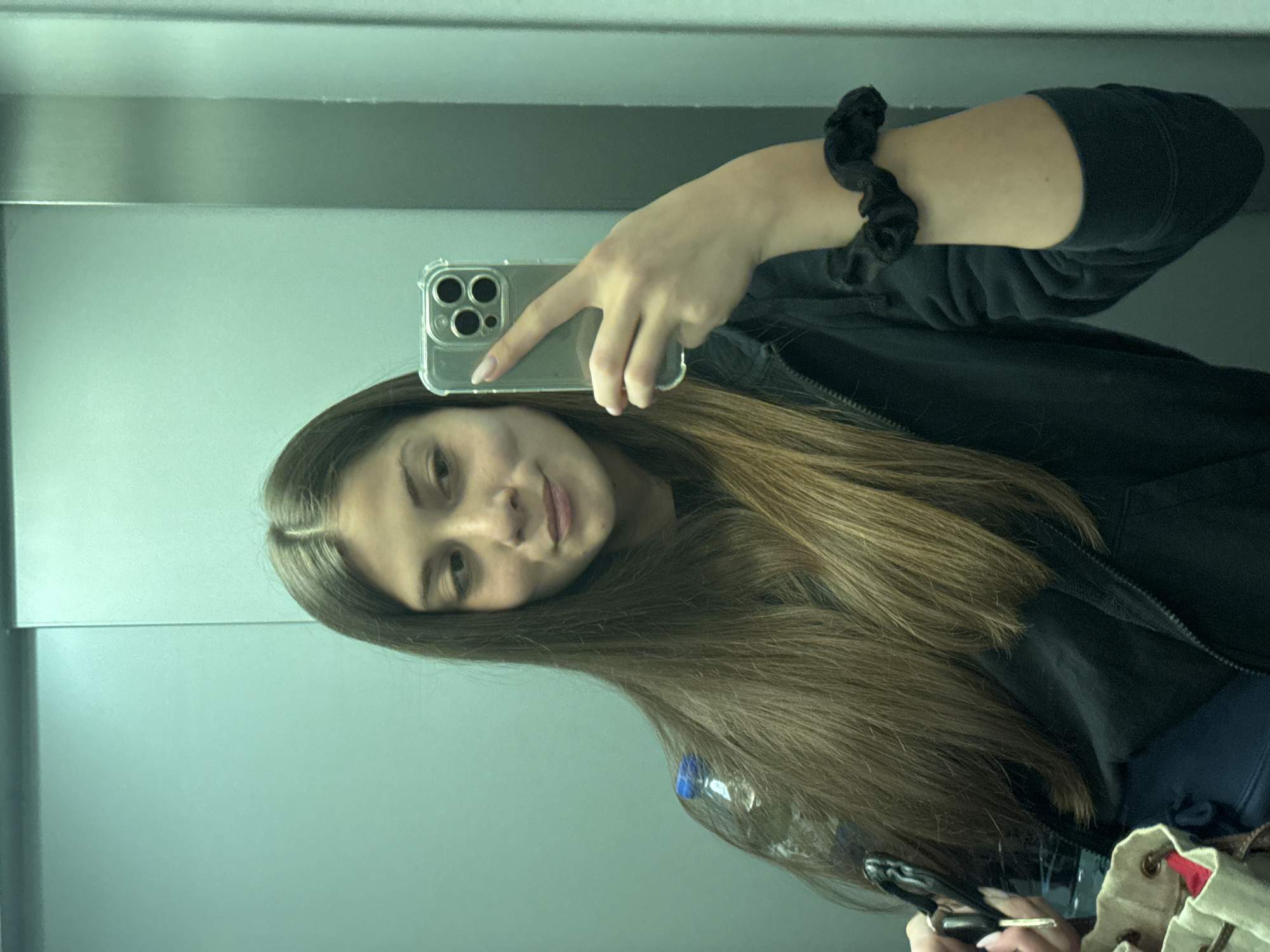 Elevator mirror selfie in Burgas, Bulgaria.