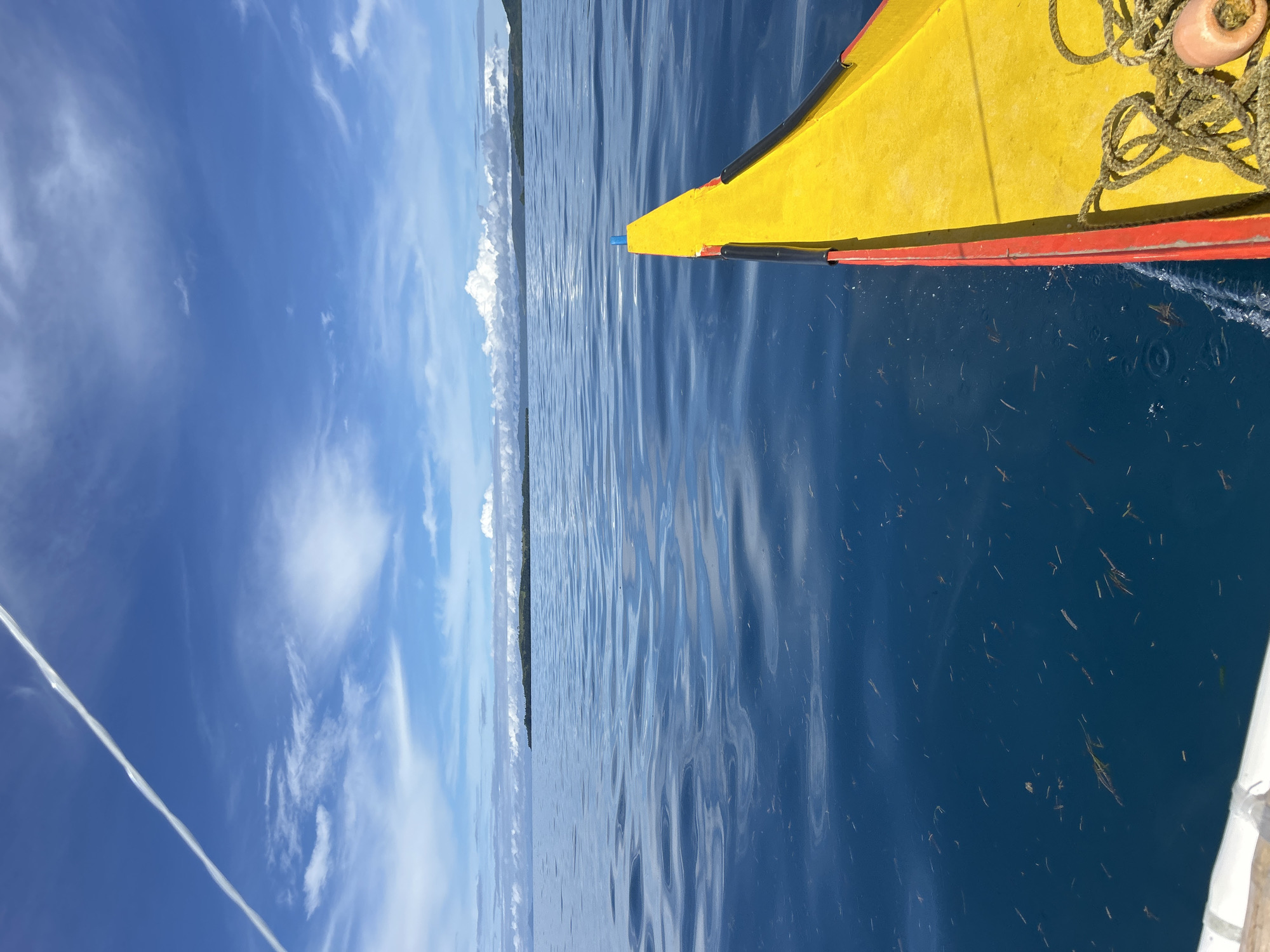 Outrigger boat journey captured near General Luna, Philippines