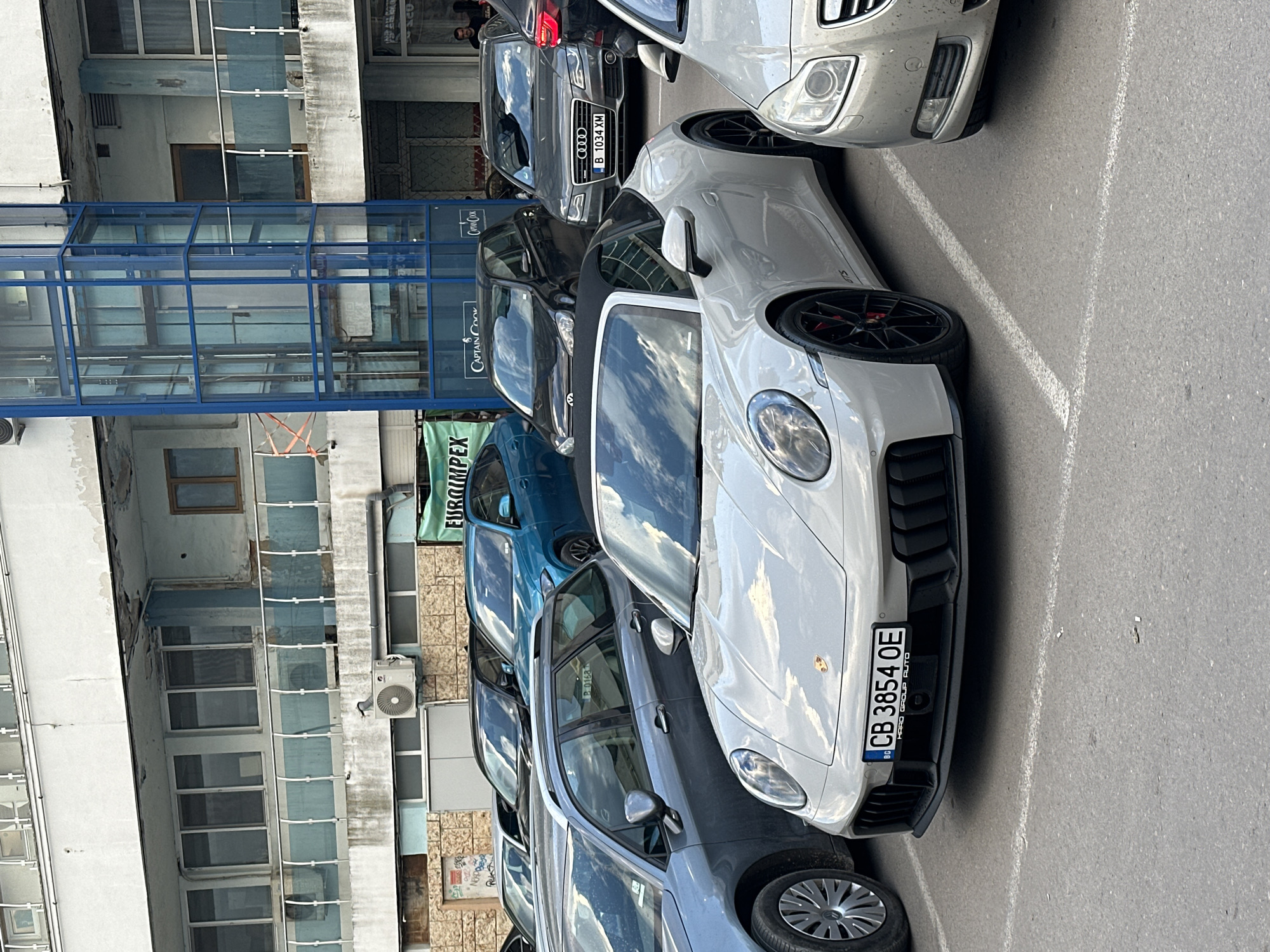 Luxury cars gather in downtown Varna, Bulgaria Saturday afternoon