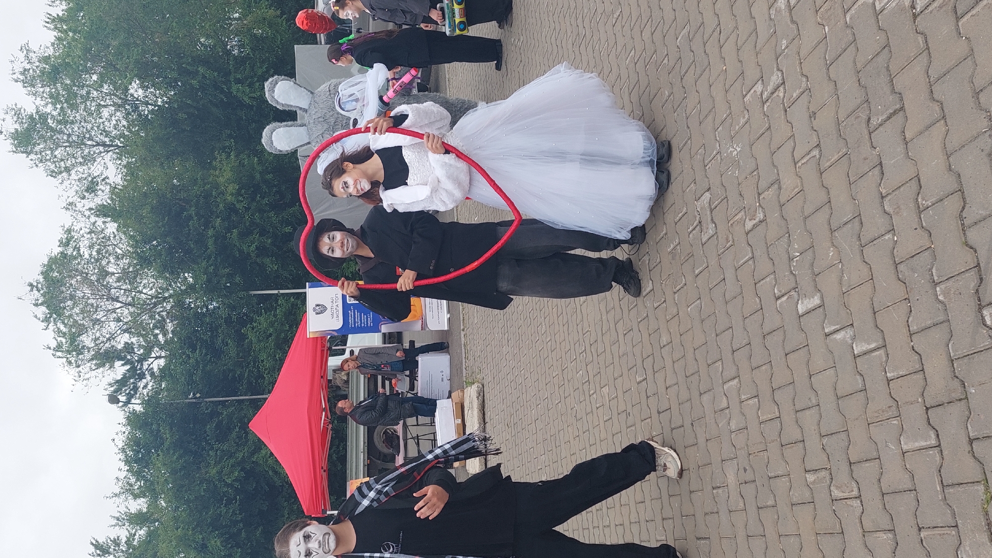 Public festival with performances and market stalls in Komsomolsk-on-Amur