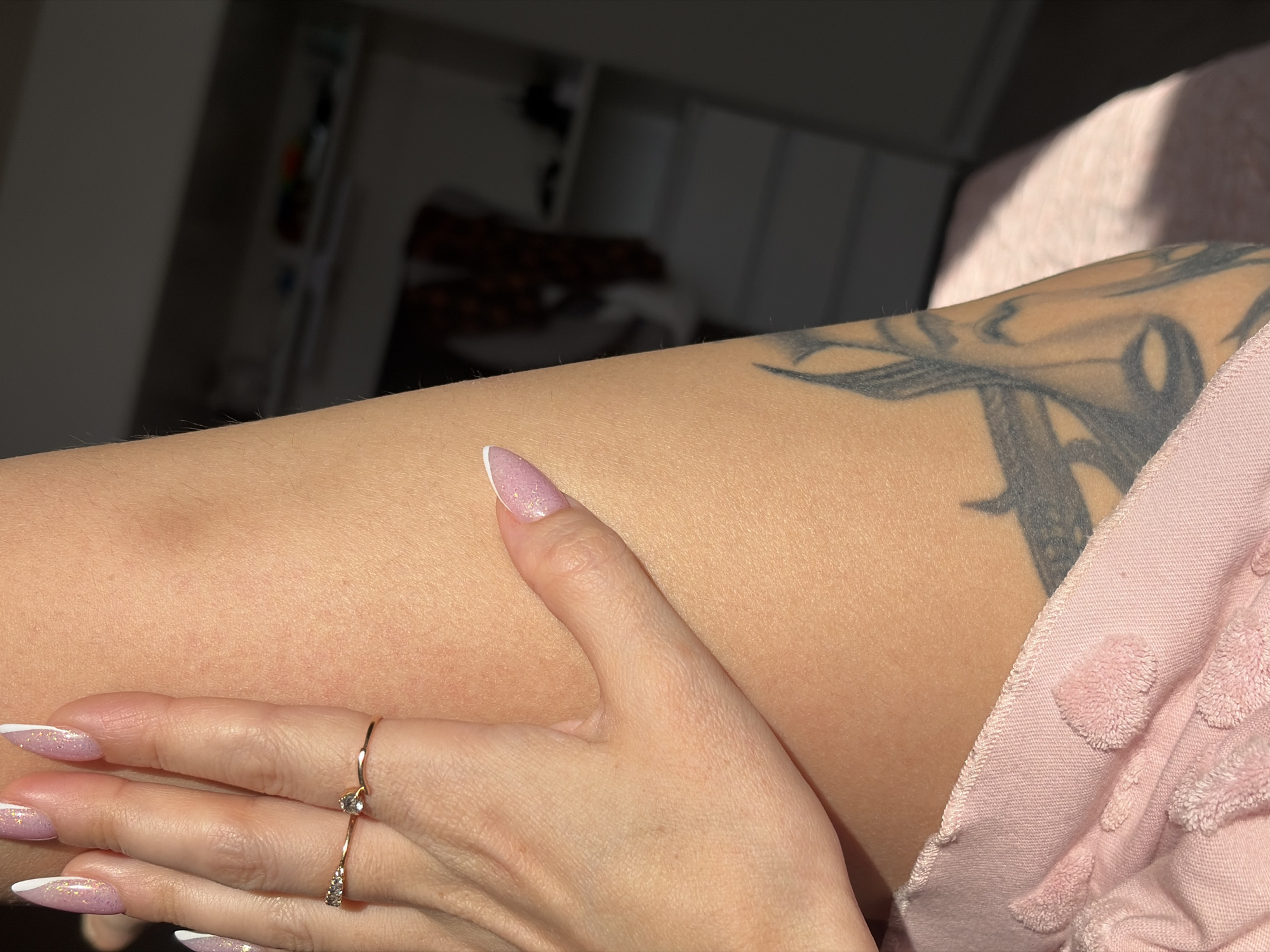 Morning breakfast routine captured in Saint Petersburg bedroom