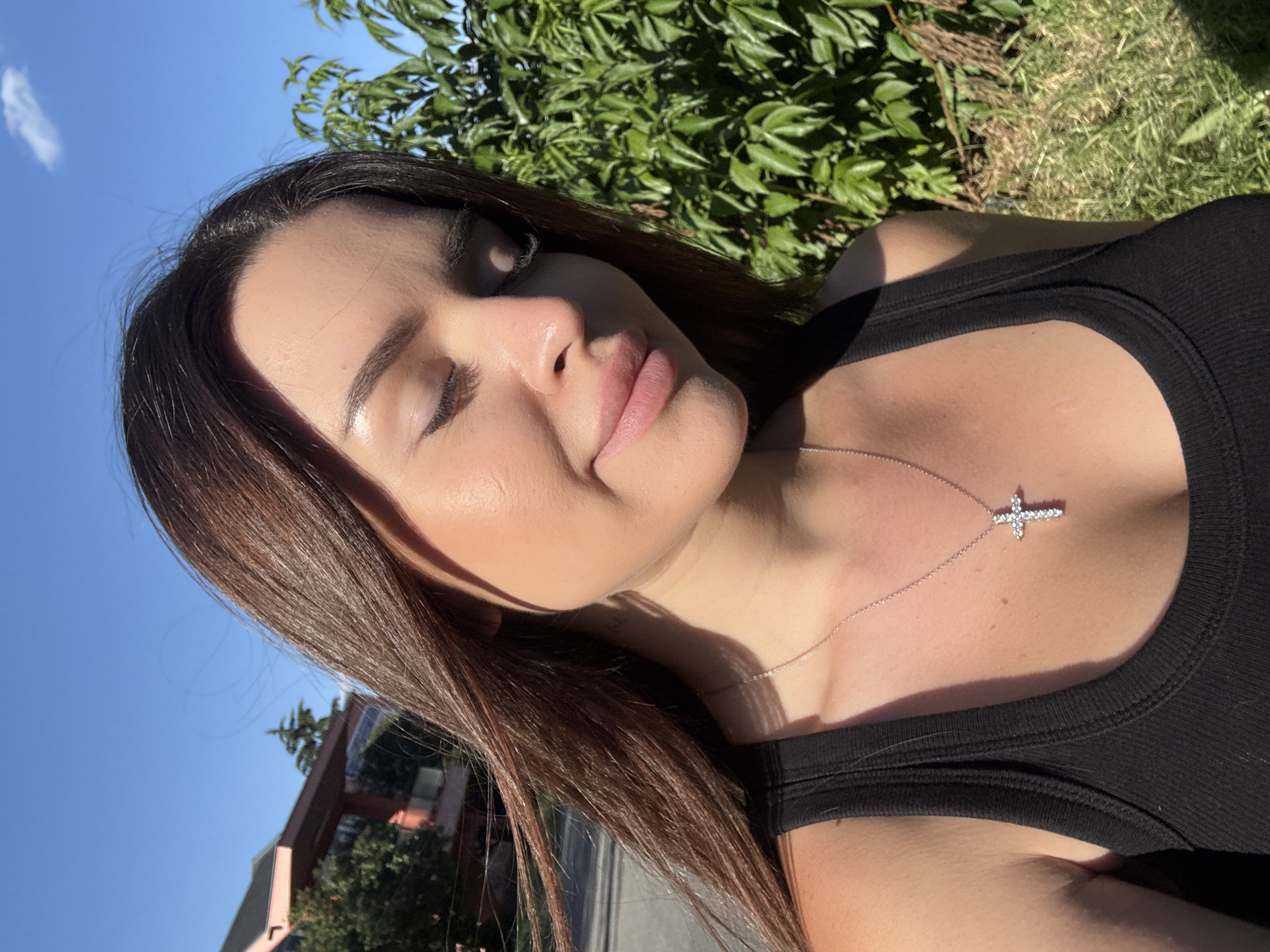 Casual selfie series in Prague on a sunny afternoon