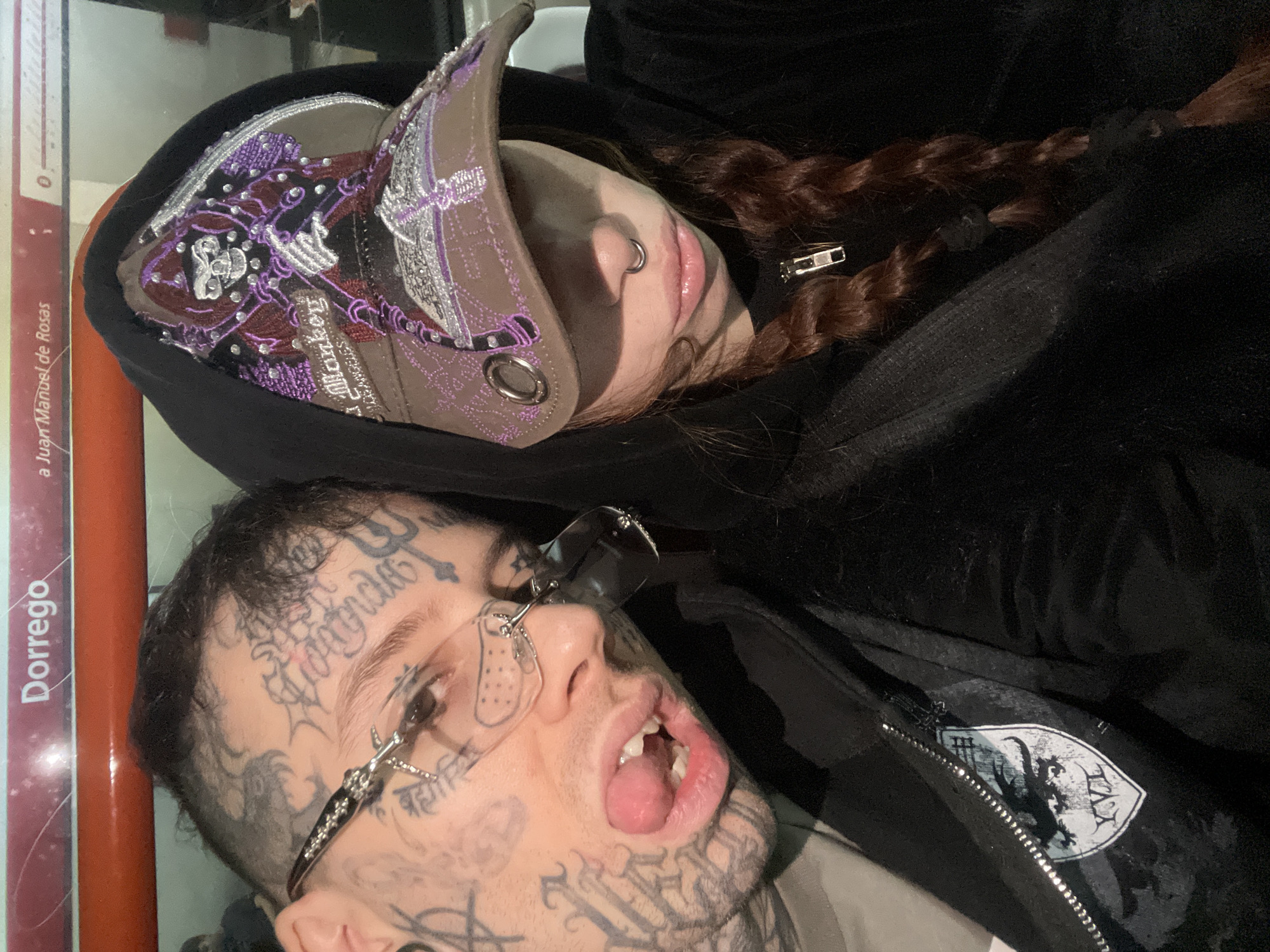 Subway selfie captured on Buenos Aires Line B train