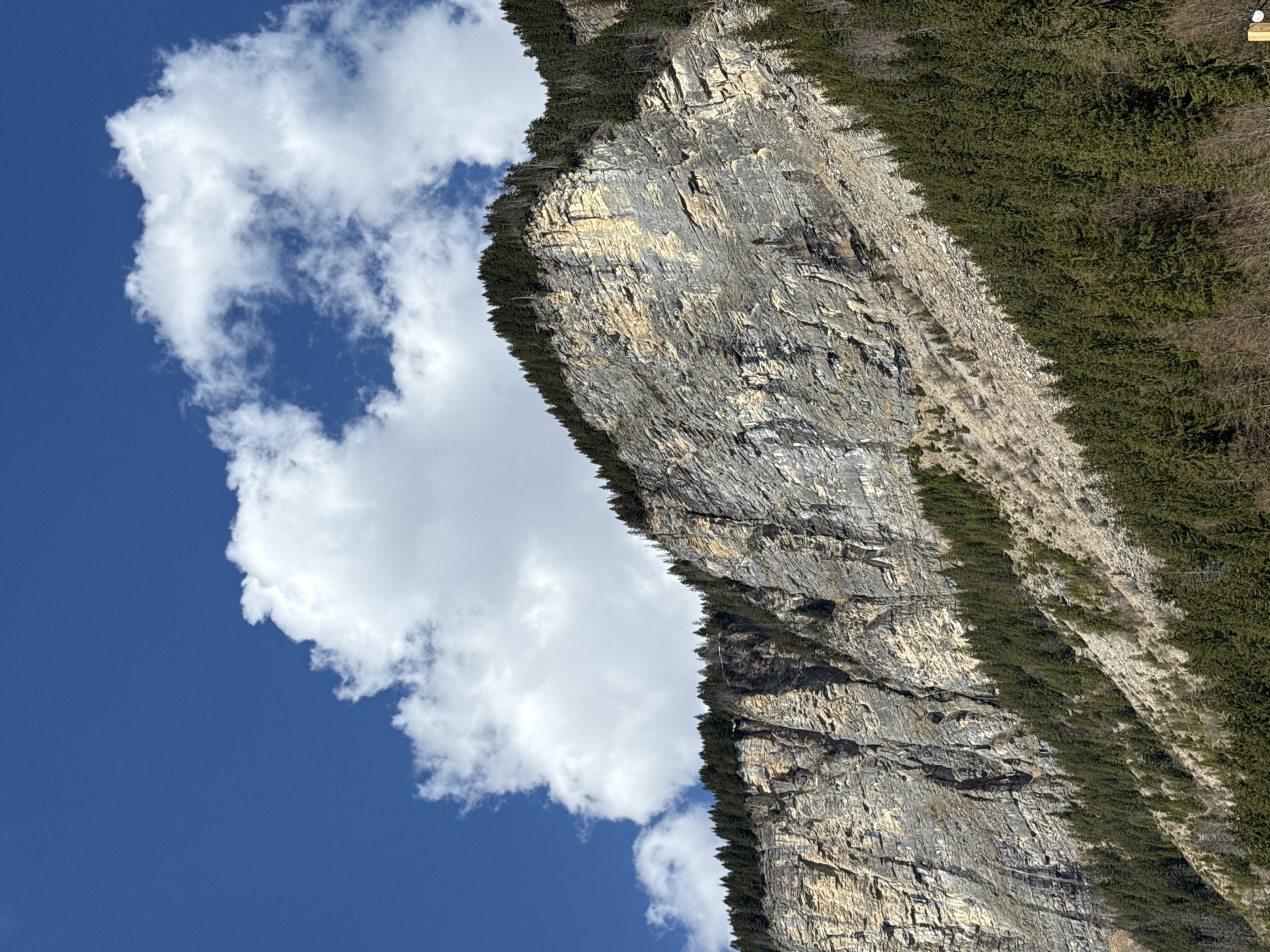 Rocky cliff formations observed in Avoriaz, France
