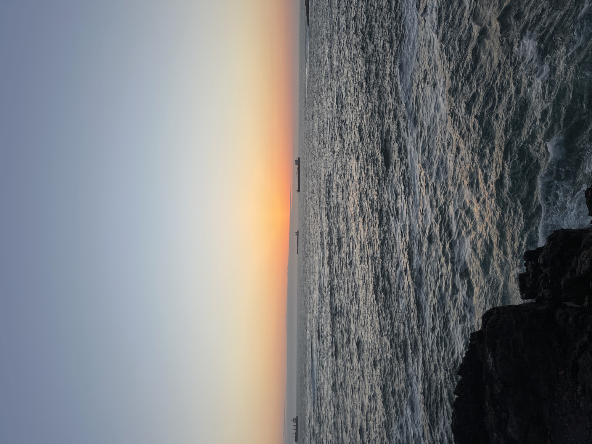 Sunset dining scene captured along Arica, Chile coastline