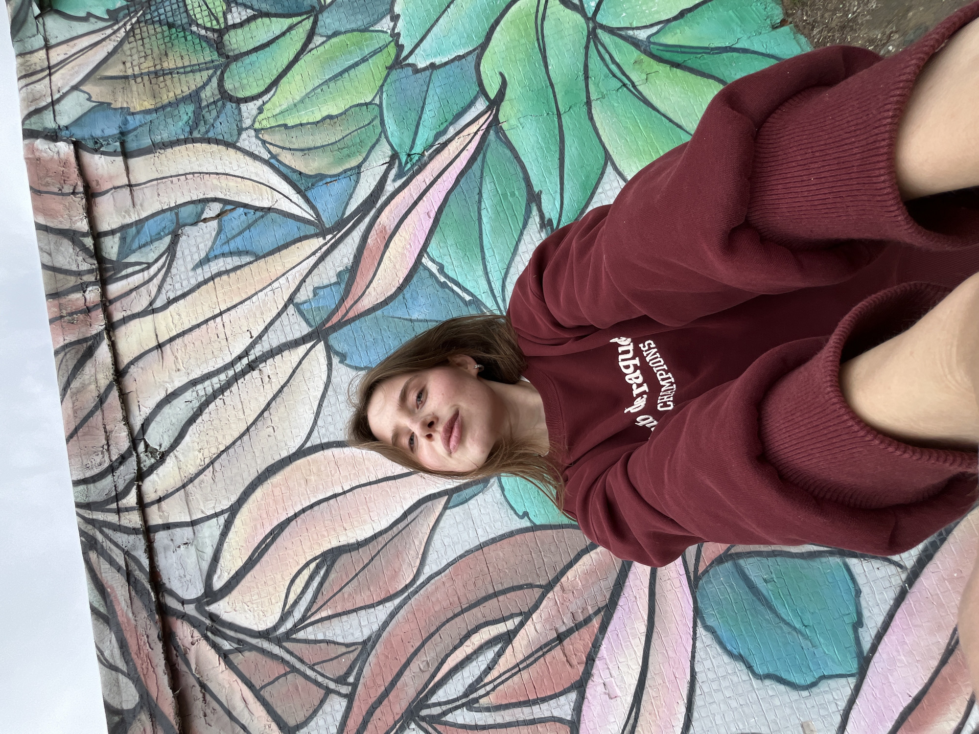 Selfie session at Chaikovsky's outdoor graffiti murals