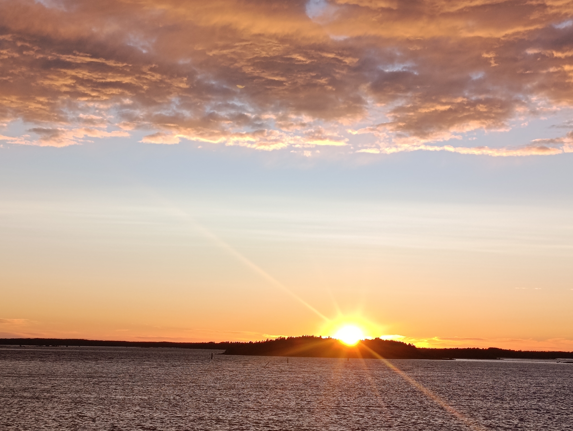 Midsummer sunset over the Baltic Sea, Jakobstad