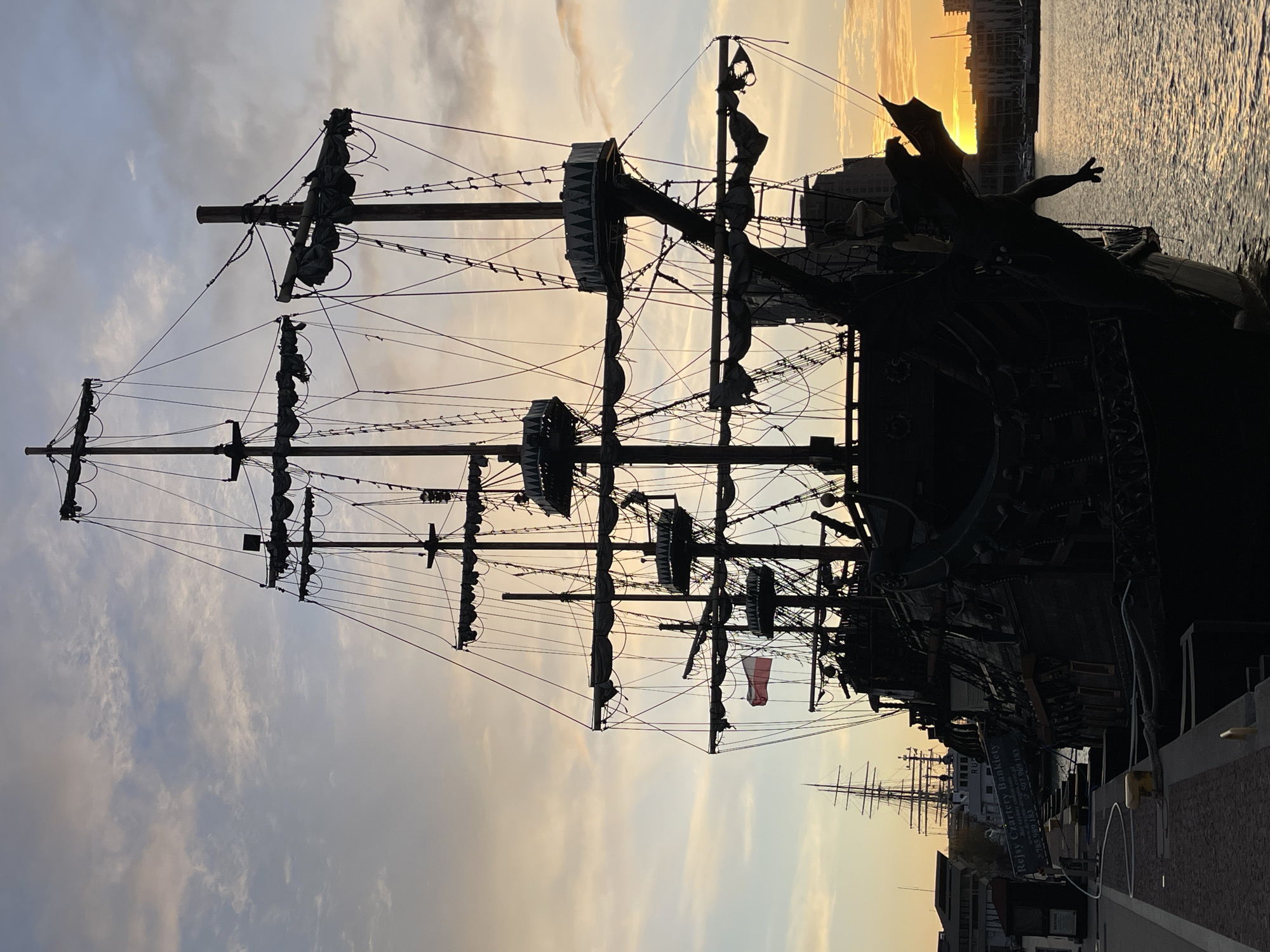 Evening maritime activity documented at Gdynia harbor, Poland