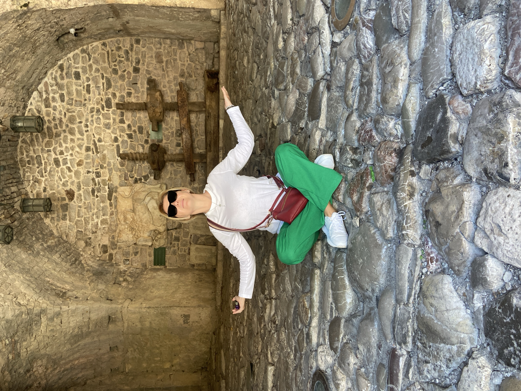Tourist documents sunny visit to medieval Stari Bar ruins