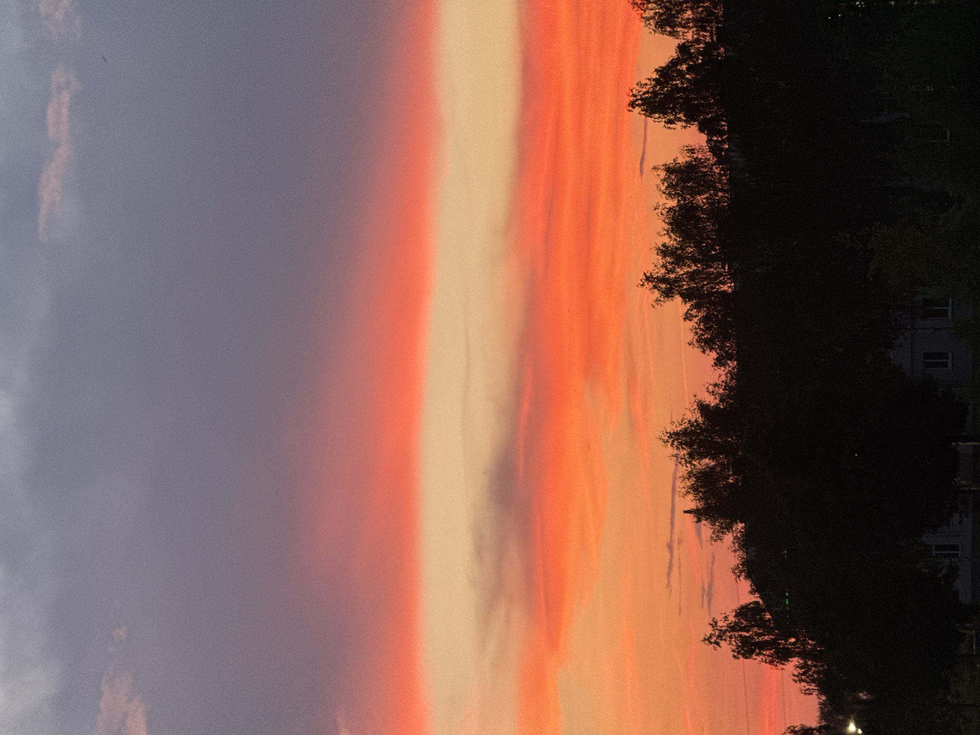 Dramatic sunset illuminates Murom, Russia skies with vibrant colors