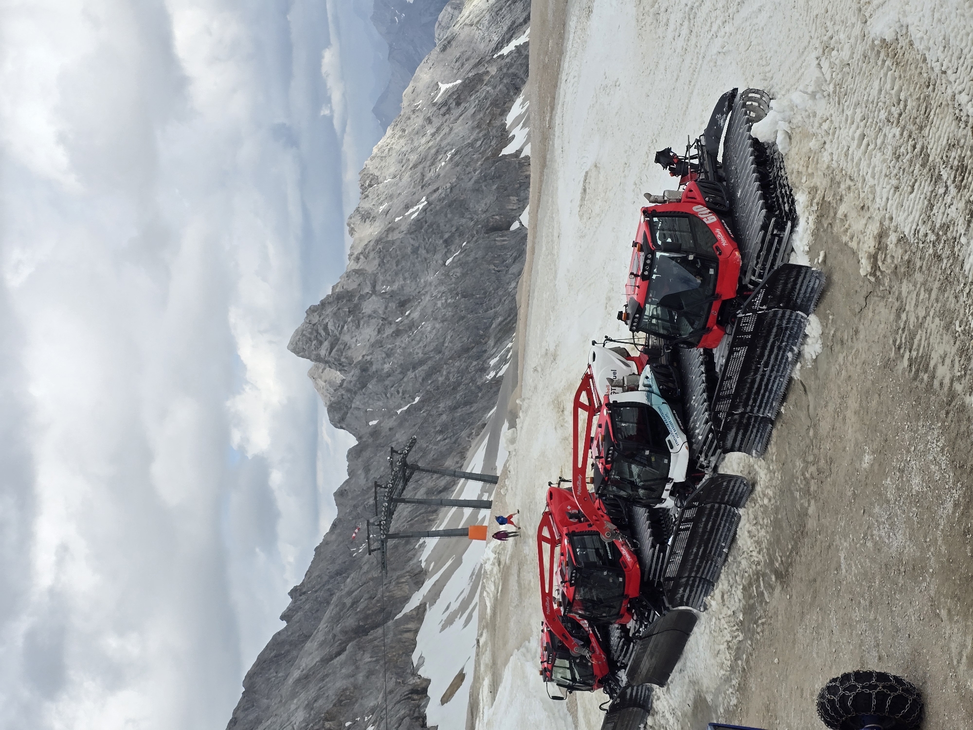 Up on the Zugspitze: summit views, snow groomers, and alpine terrain