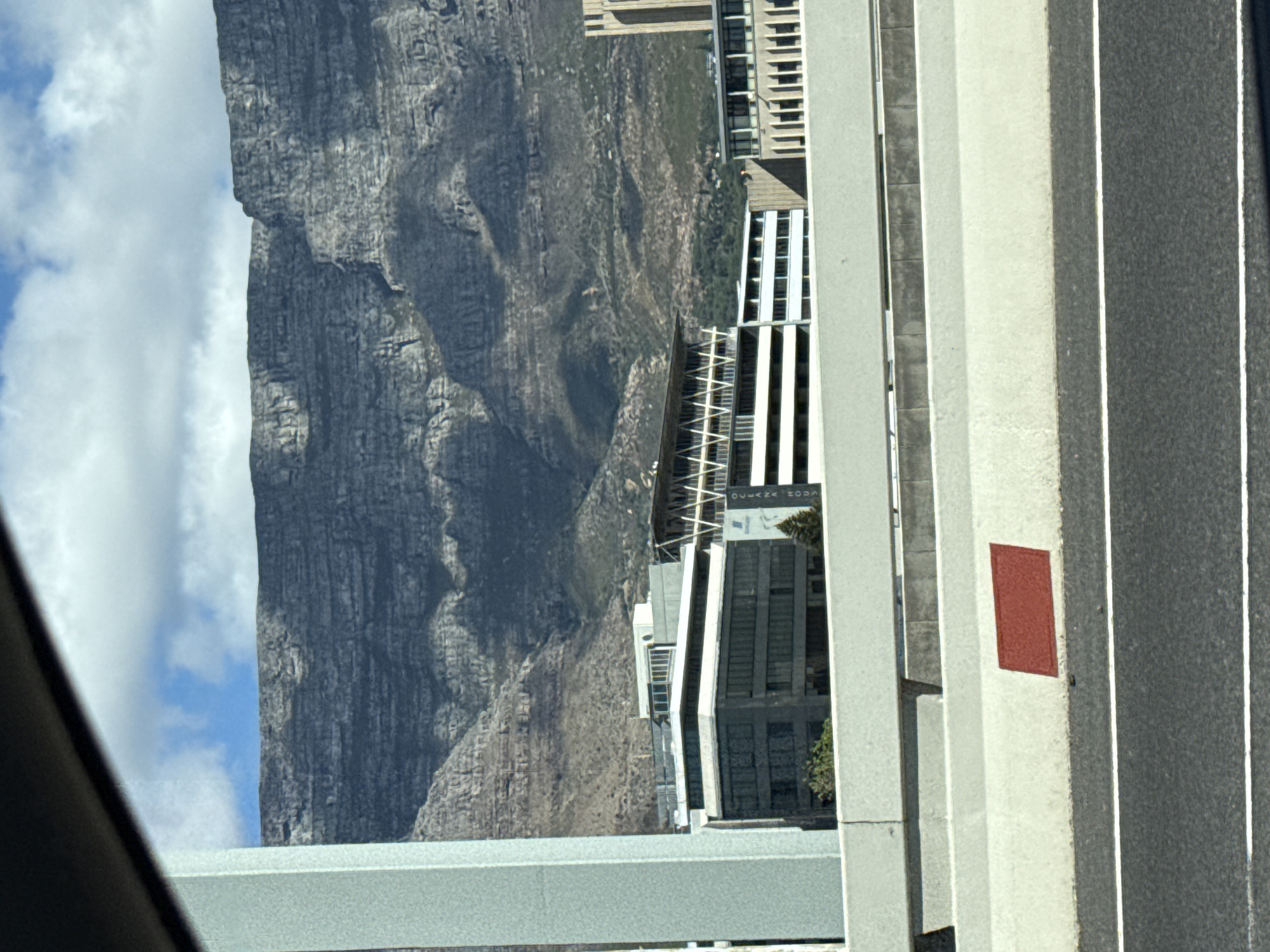 Table Mountain photographed with cloud cover in Cape Town