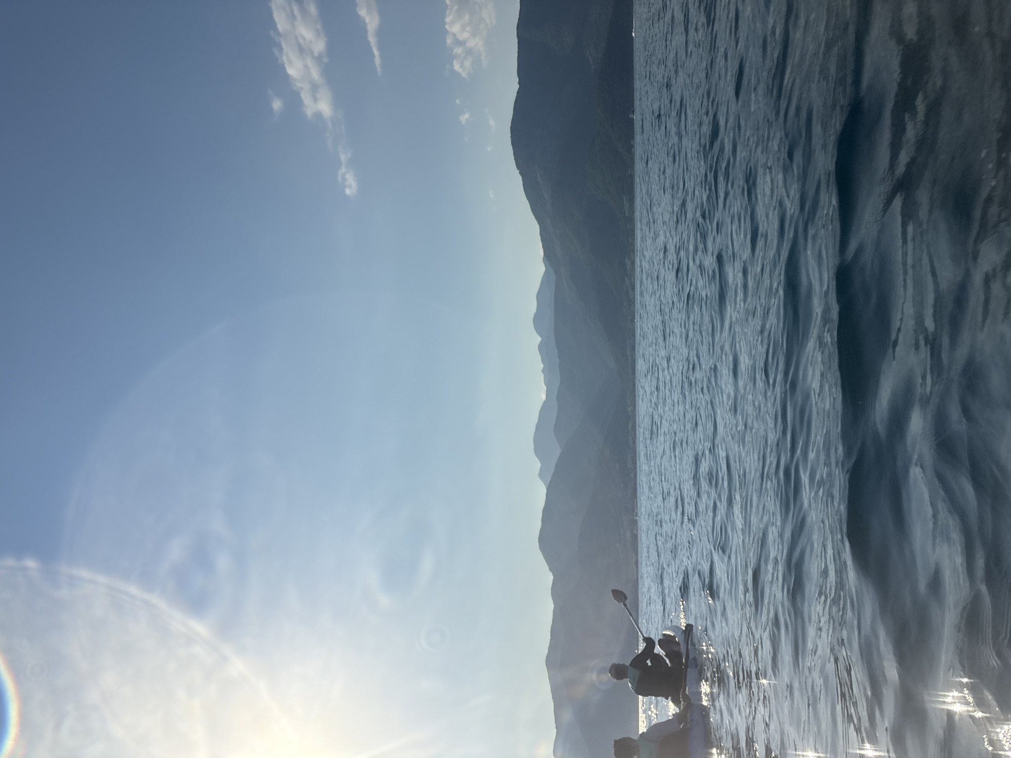 Kayaking on the Bay of Kotor under bright Montenegrin sun