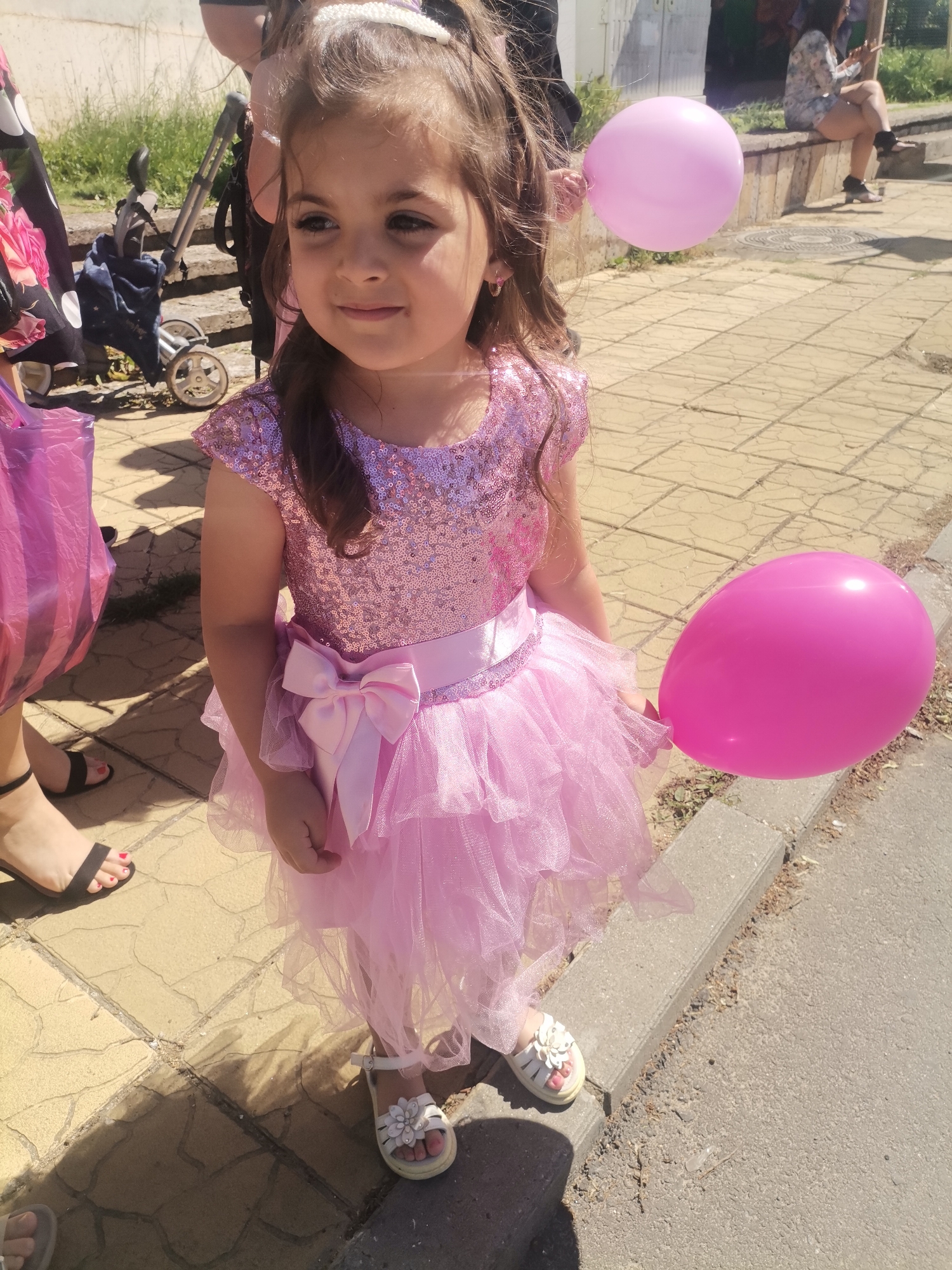 Girl in pink dress spotted around Bulgarian village Friday morning