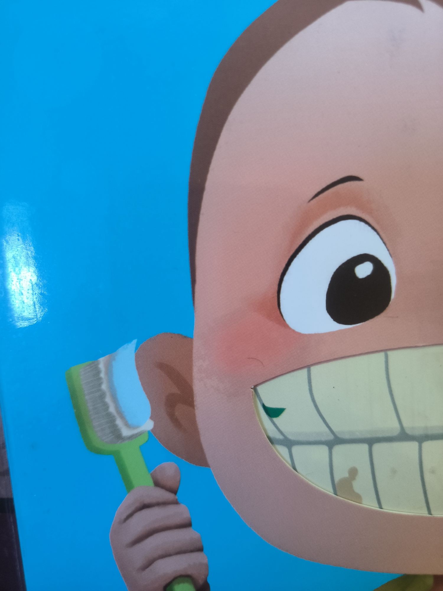 Educational cartoon materials documented during morning in Lhokseumawe, Indonesia