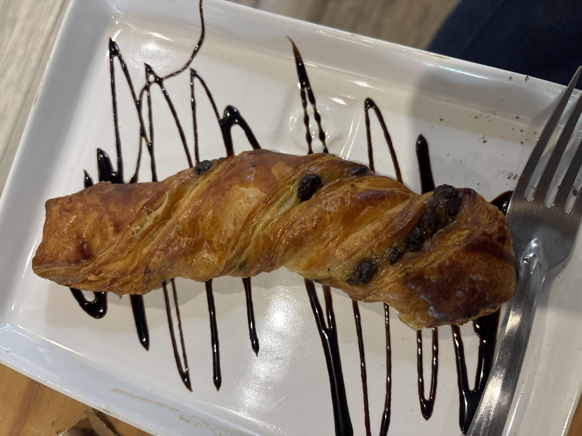 Flaky twisted pastry displayed on plate in Cuernavaca