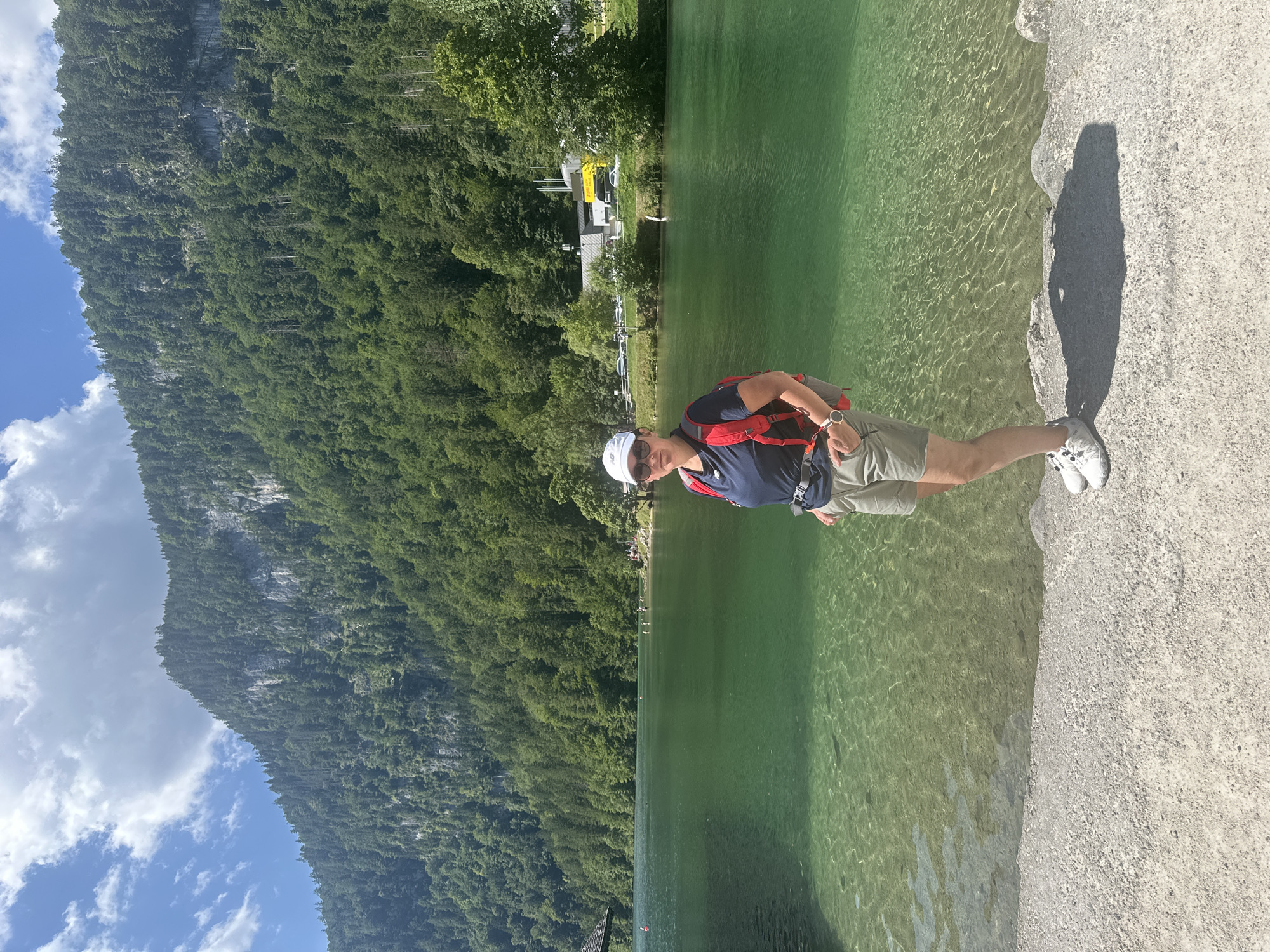 Morning at Königssee: crystal water and rolled ice cream