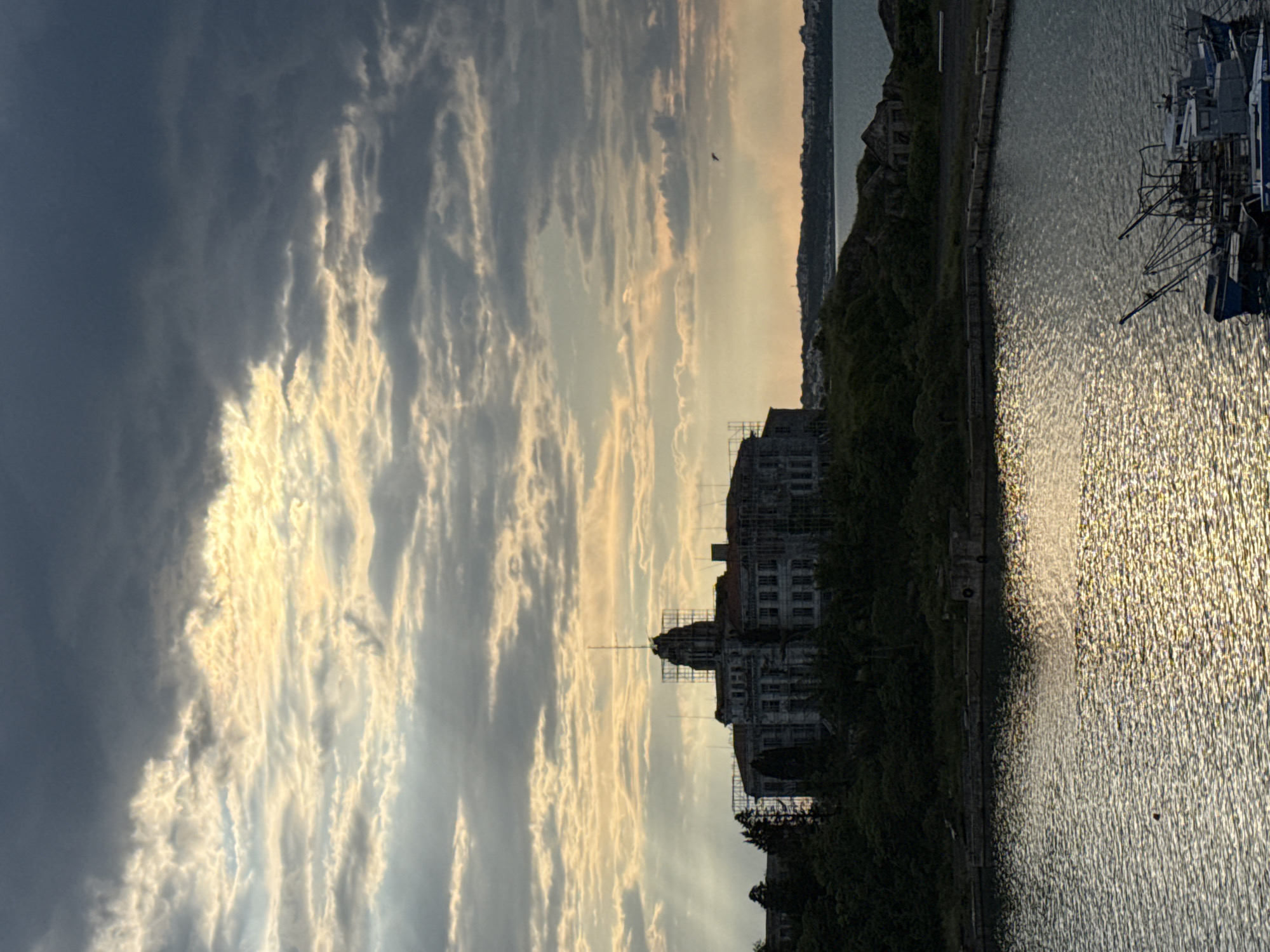 Golden hour sunset documented along Sozopol Bulgaria waterfront