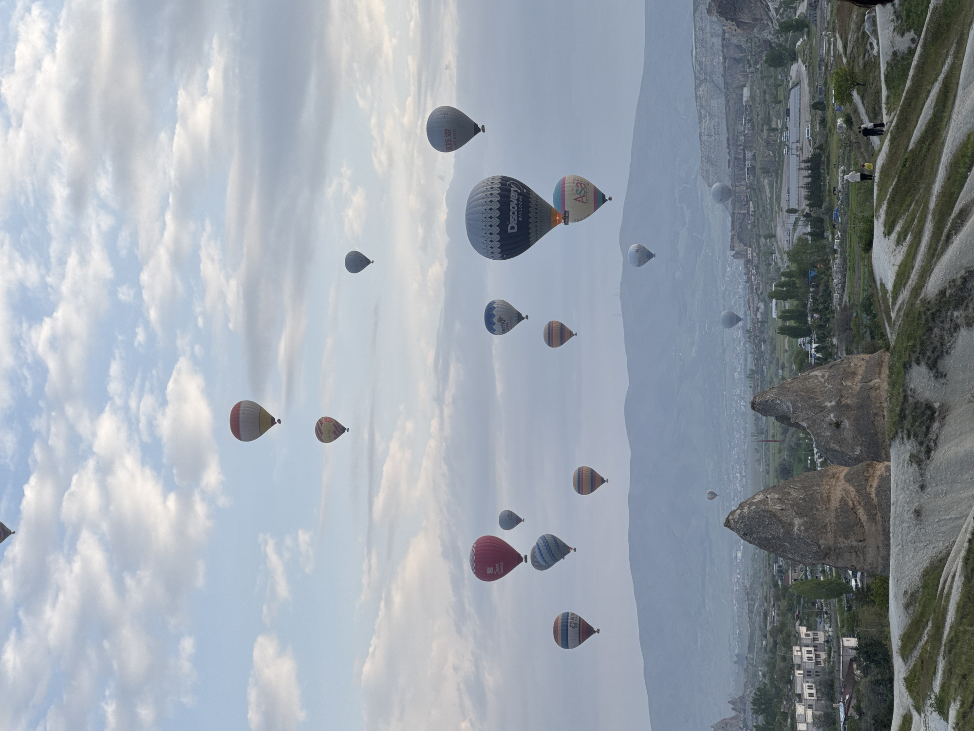 Hot air balloons fill sky over Göreme, Turkey