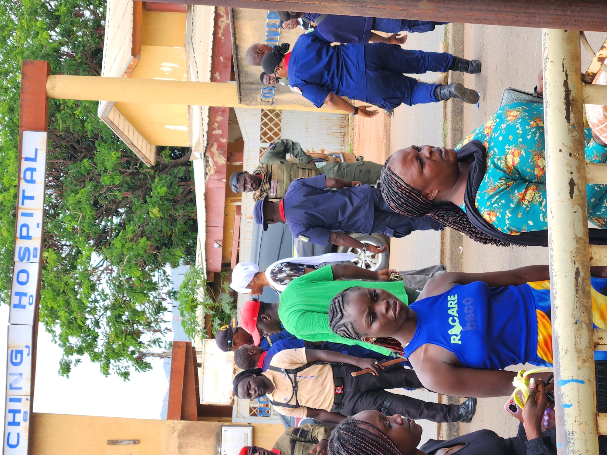 Daily street life documented near teaching hospital and marketplace