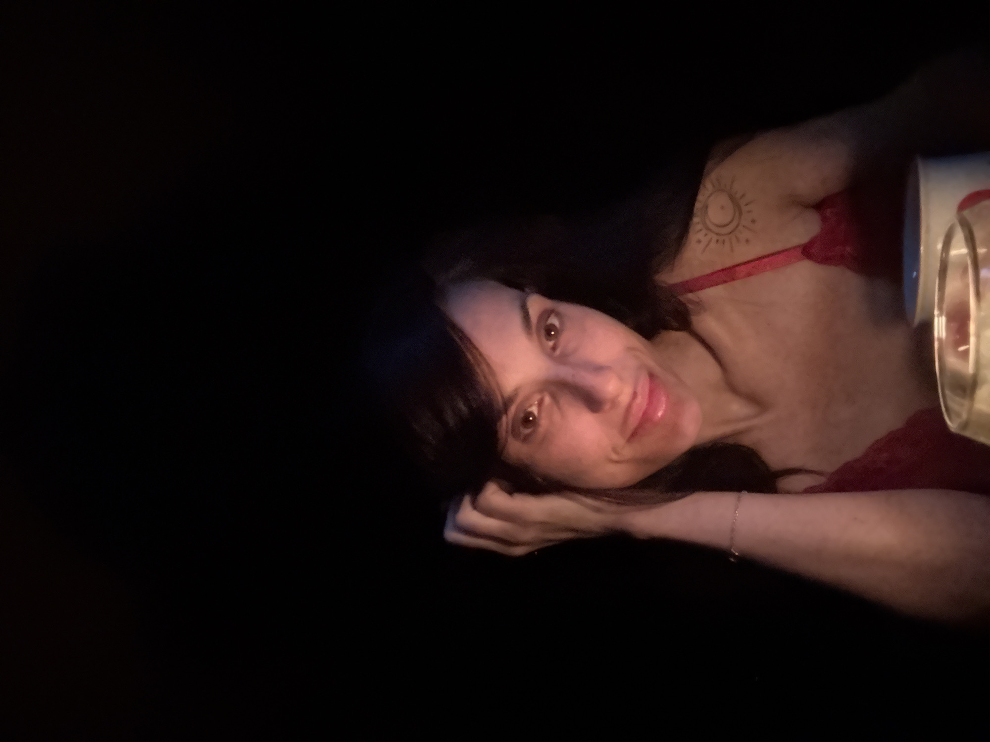Woman photographed in low-light setting in Pleven, Bulgaria