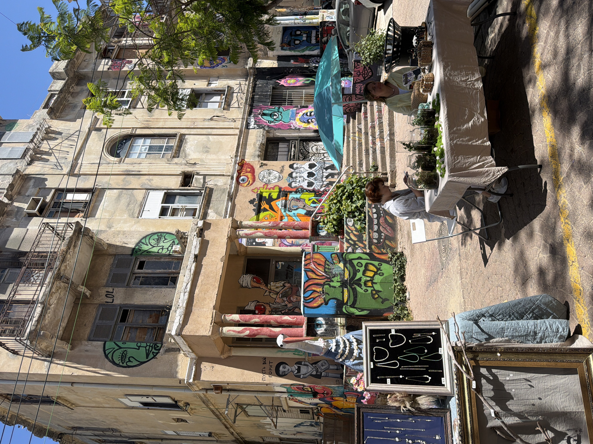 Morning art fair draws crowds to Tel Aviv's Florentin district