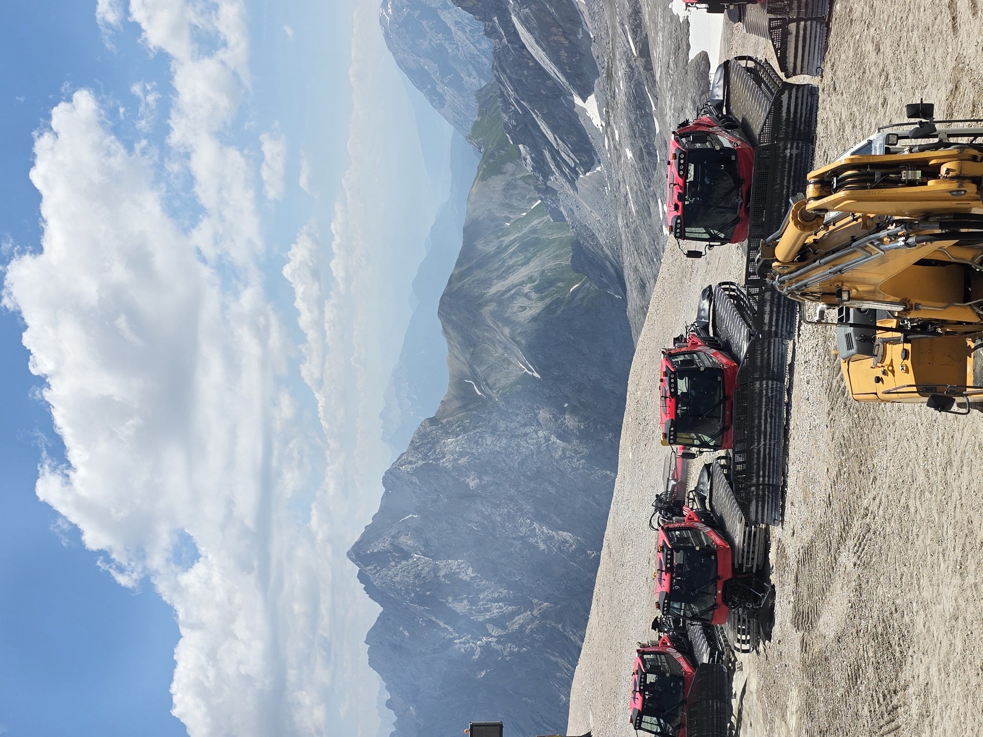 Alpine viewpoint and snowcat depot above Garmisch-Partenkirchen